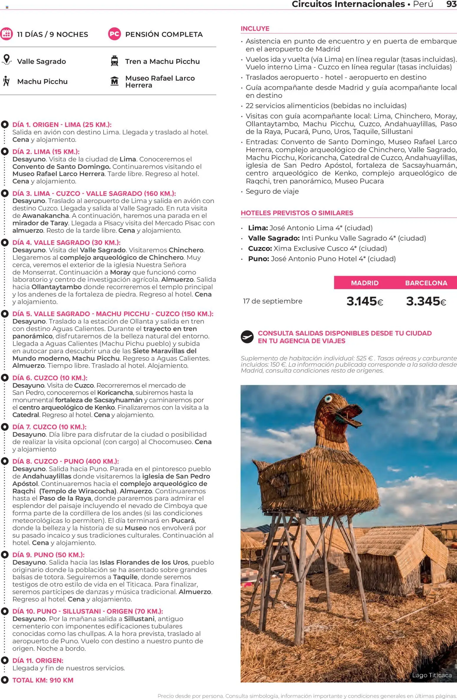 Viajes El Corte Inglés Circuitos exclusivos │ válido desde el 28.03.2026 | Página: 93 | Productos: Lima