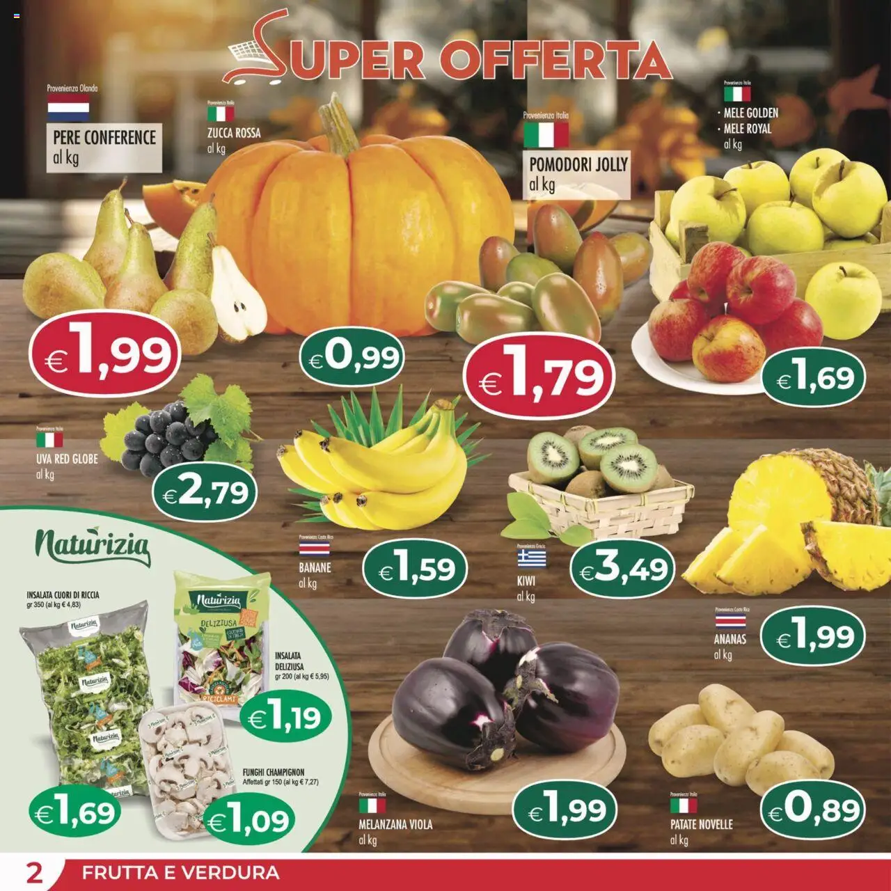 Volantino MerSi Supermercati del 08.10.2025 | Pagina: 2 | Prodotti: Mele, Kiwi, Zucca, Uva
