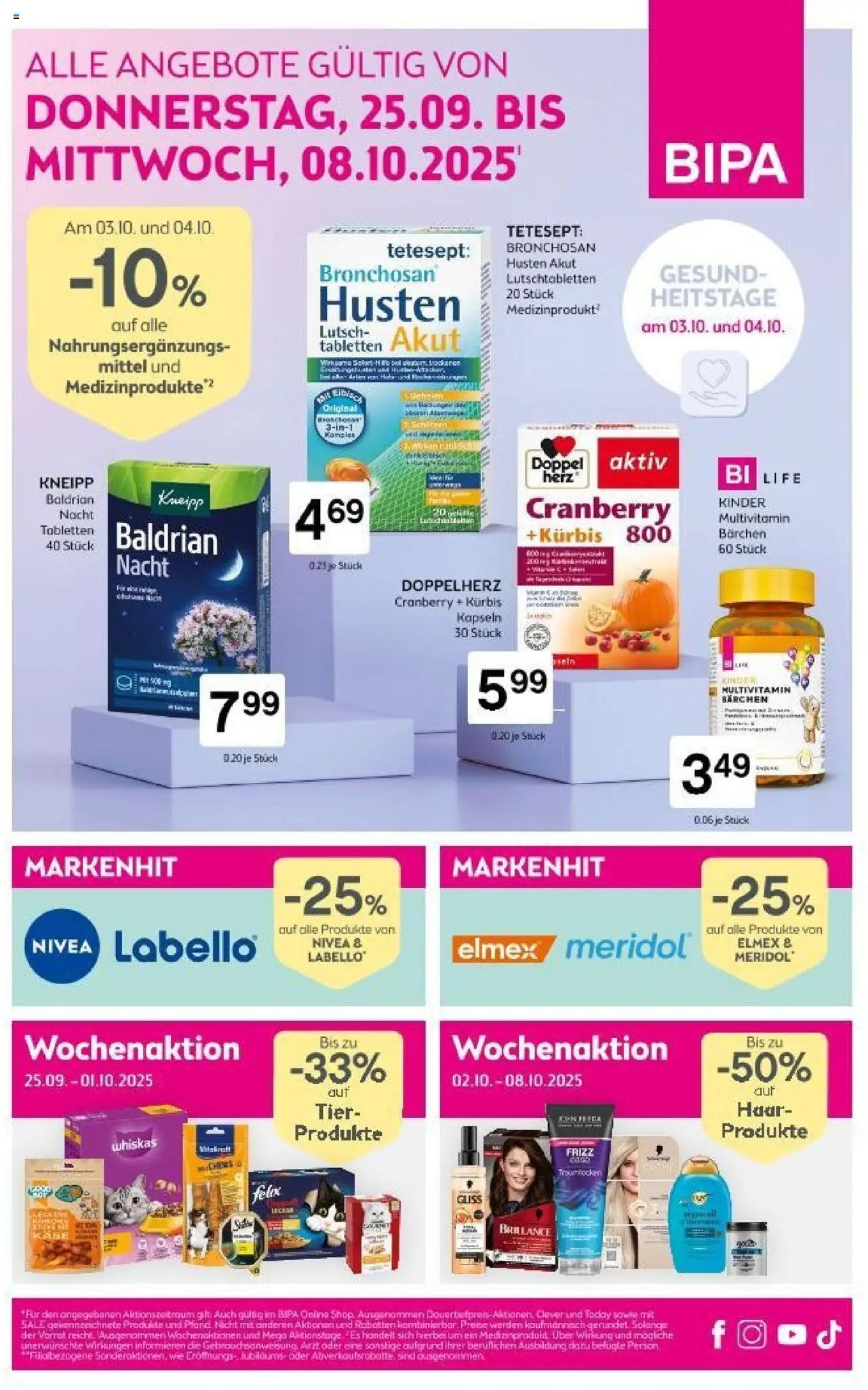 Bipa Flugblatt gültig ab 25.09.2025 | Seite: 1 | Produkte: Kürbis, Papier blanc