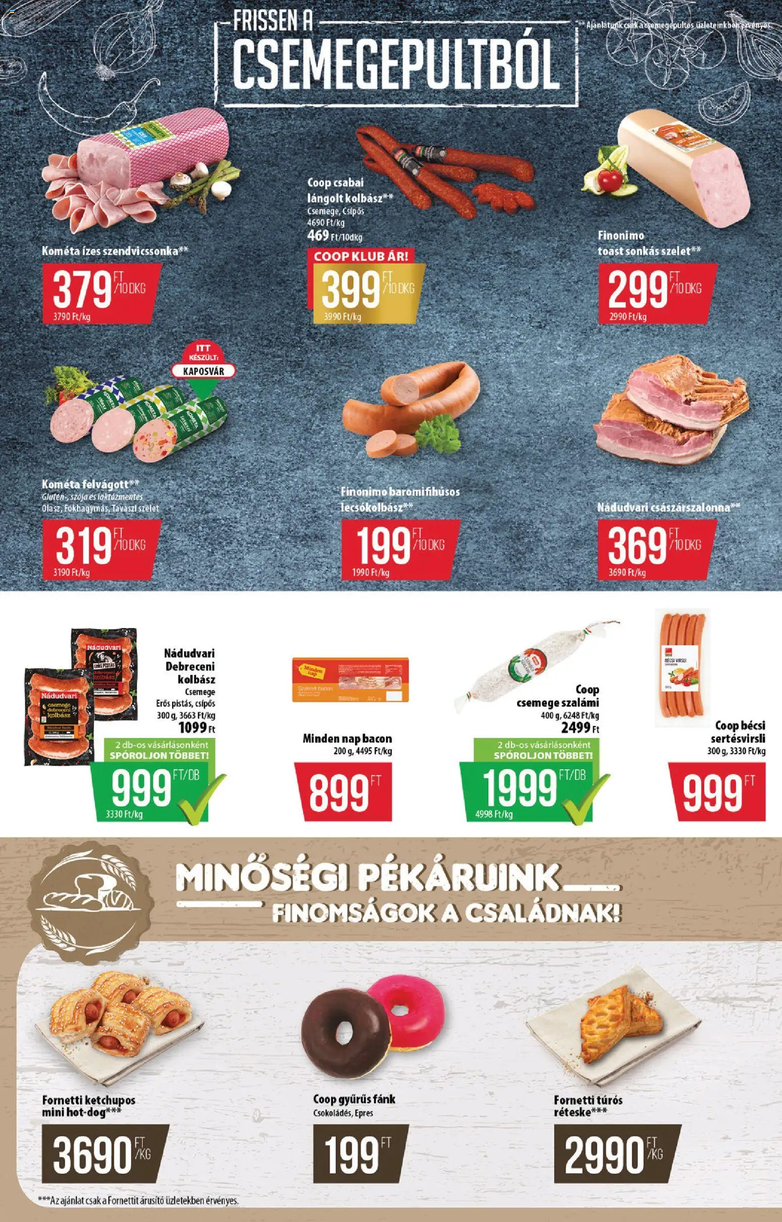 COOP akciós ujság - amely érvényes a következő dátumtól: 29.01.2026 | Oldal: 2 | Termékek: Debreceni kolbász, Fánk, Szalámi, Lecsókolbász