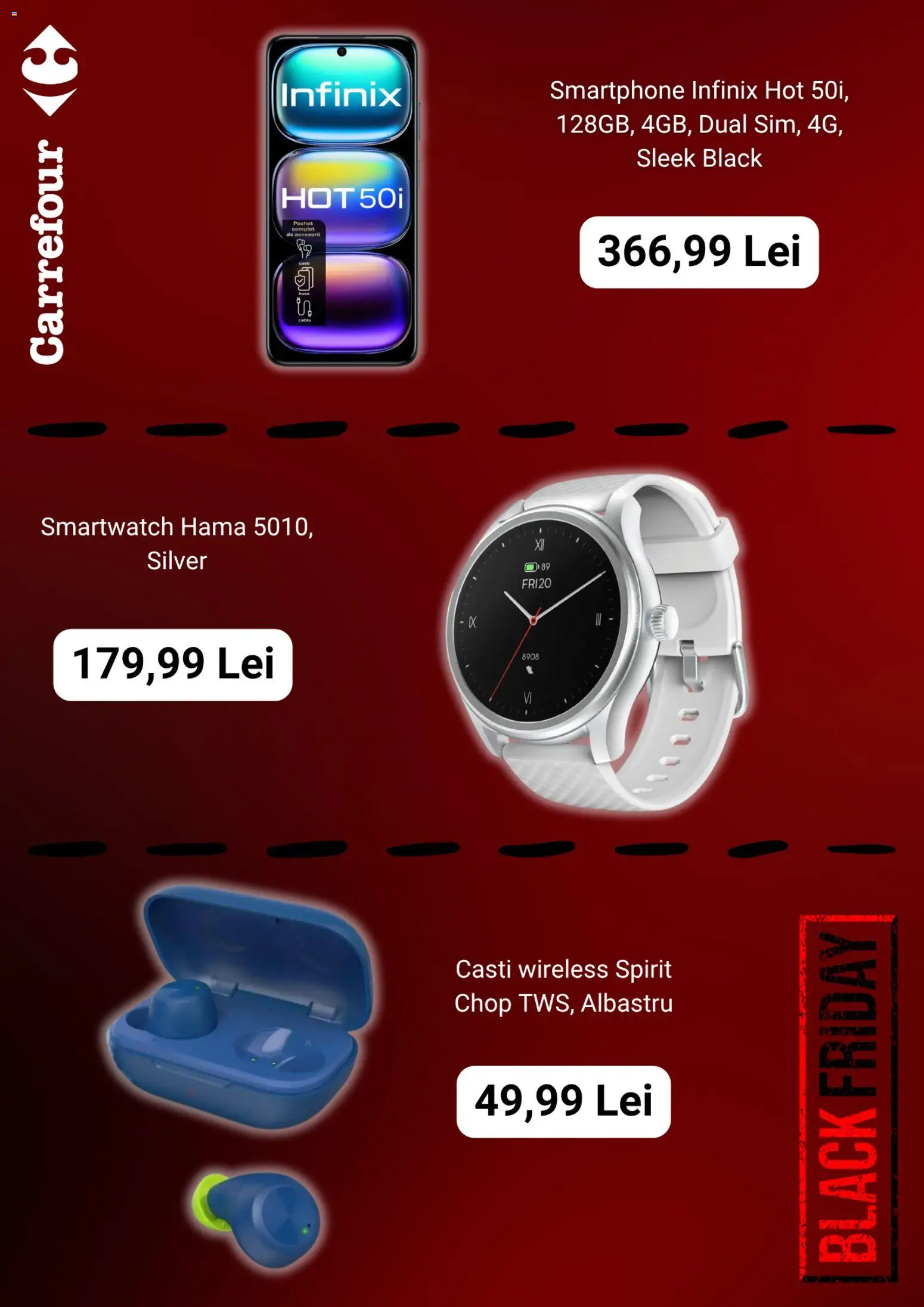 Noul catalog Carrefour – valabil de la 22.10.2025 | Pagină: 3 | Produse: Smartphone, Căști, Smartwatch