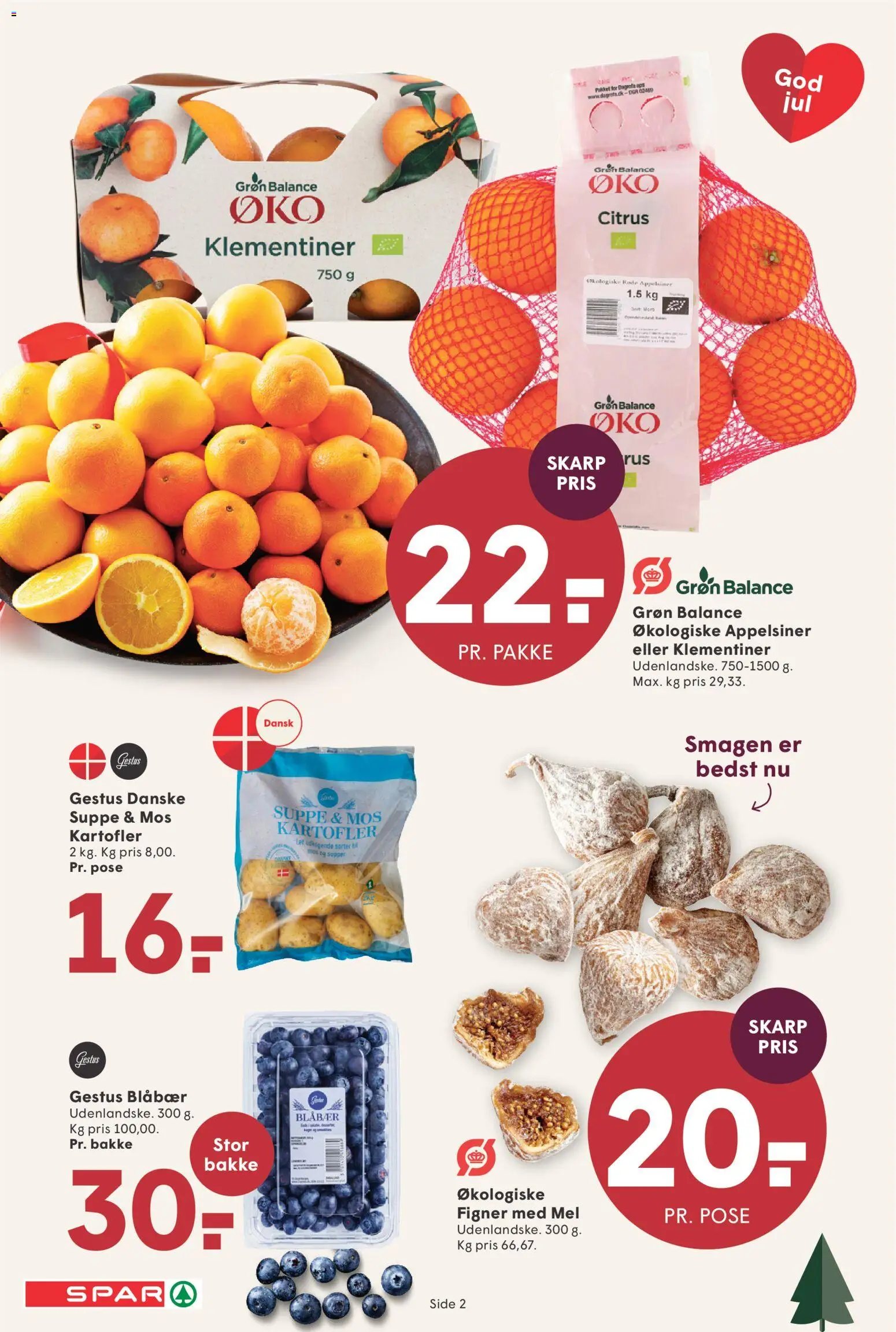Spar tilbudsavis – gyldig fra 14.11.2025 | Side: 2 | Produkter: Blåbær, Appelsiner, Kartofler, Suppe