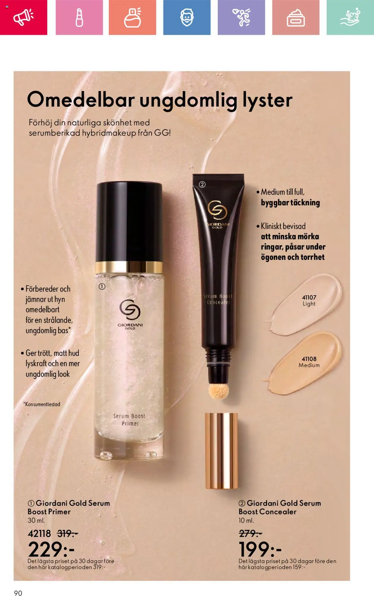 Oriflame reklamblad aktuell från 03.08.2025 | Sida: 90 | Produkter: Concealer, Serum, Primer