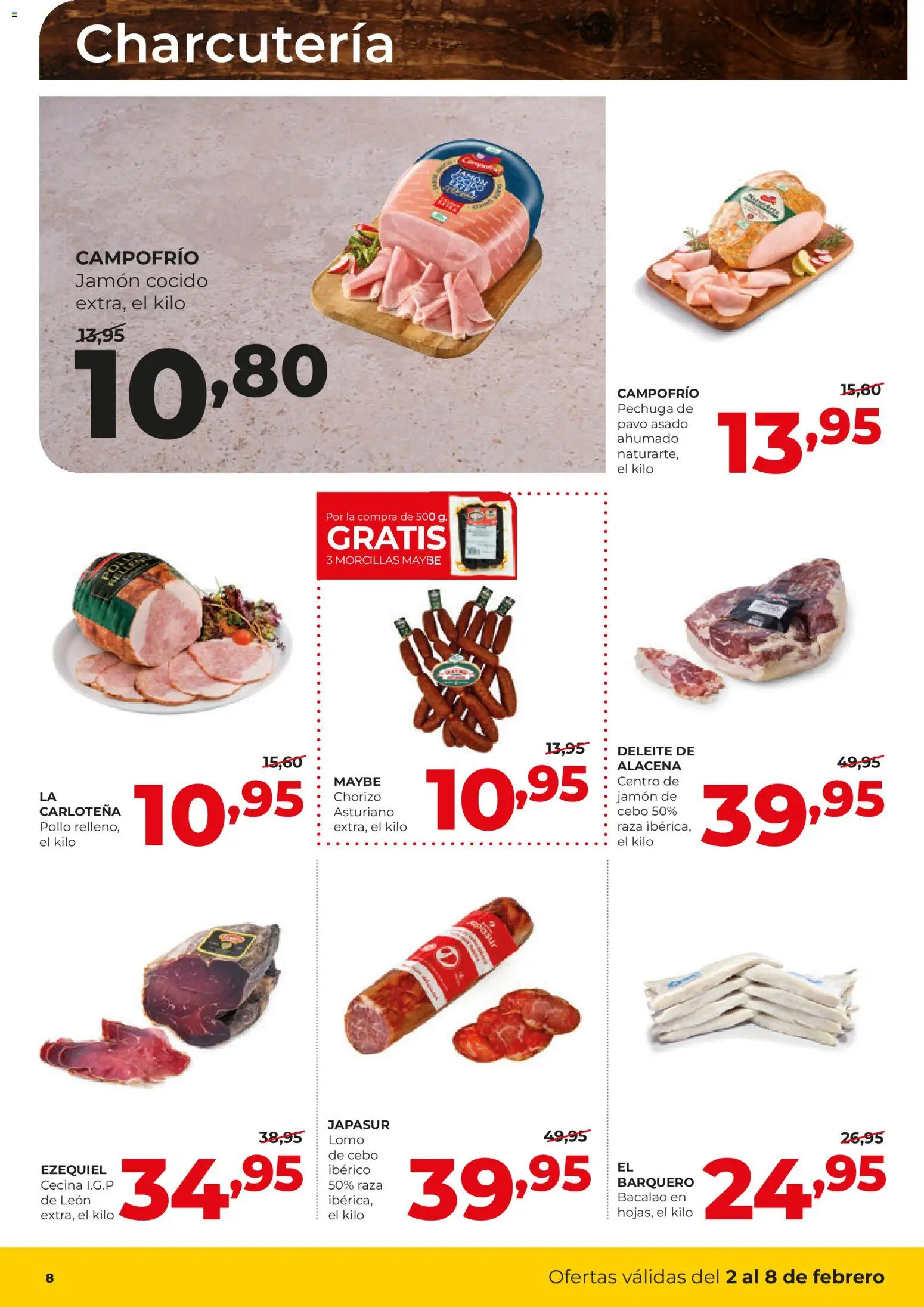 Alimerka folleto Castilla y León │ válido desde el 02.02.2026 | Página: 8 | Productos: Jamón, Jamón cocido