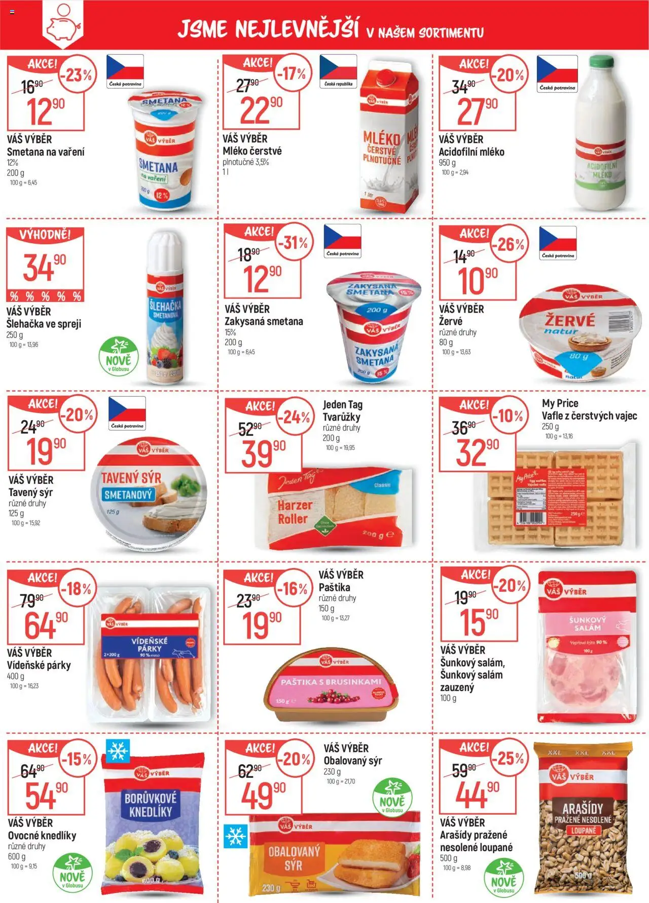 Globus leták - Chomutov od 25.06.2025 | Strana: 3 | Produkty: Vídeňské párky, Párky, Acidofilní mléko, Šunkový salám