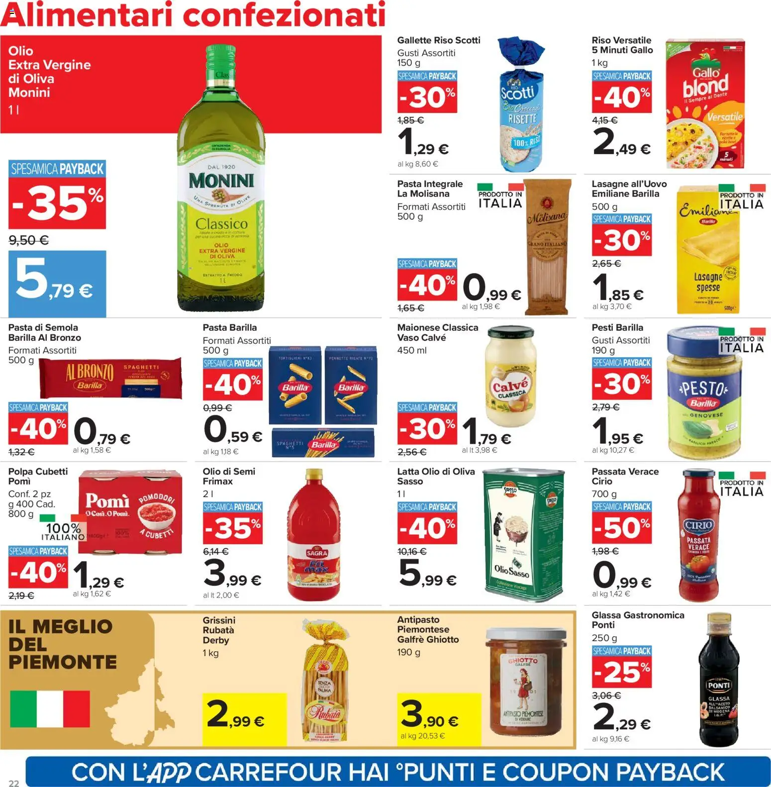 Volantino Carrefour del 24.03.2026 | Pagina: 22 | Prodotti: Olio, Pasta, Gallette, Olio di Oliva