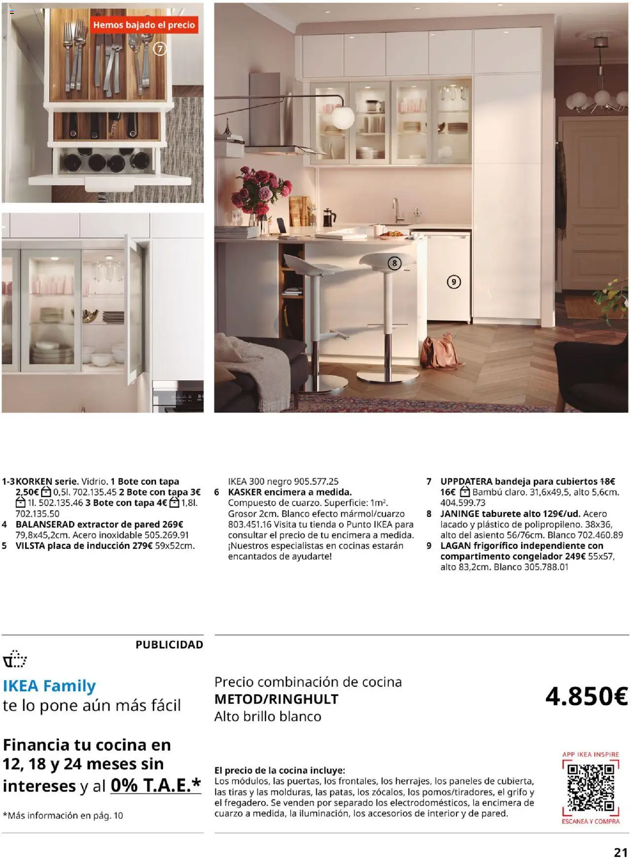 Catálogo IKEA Cocinas │ válido desde el 06.02.2025 | Página: 21 | Productos: Taburete, Congelador, Cocina, Bandeja