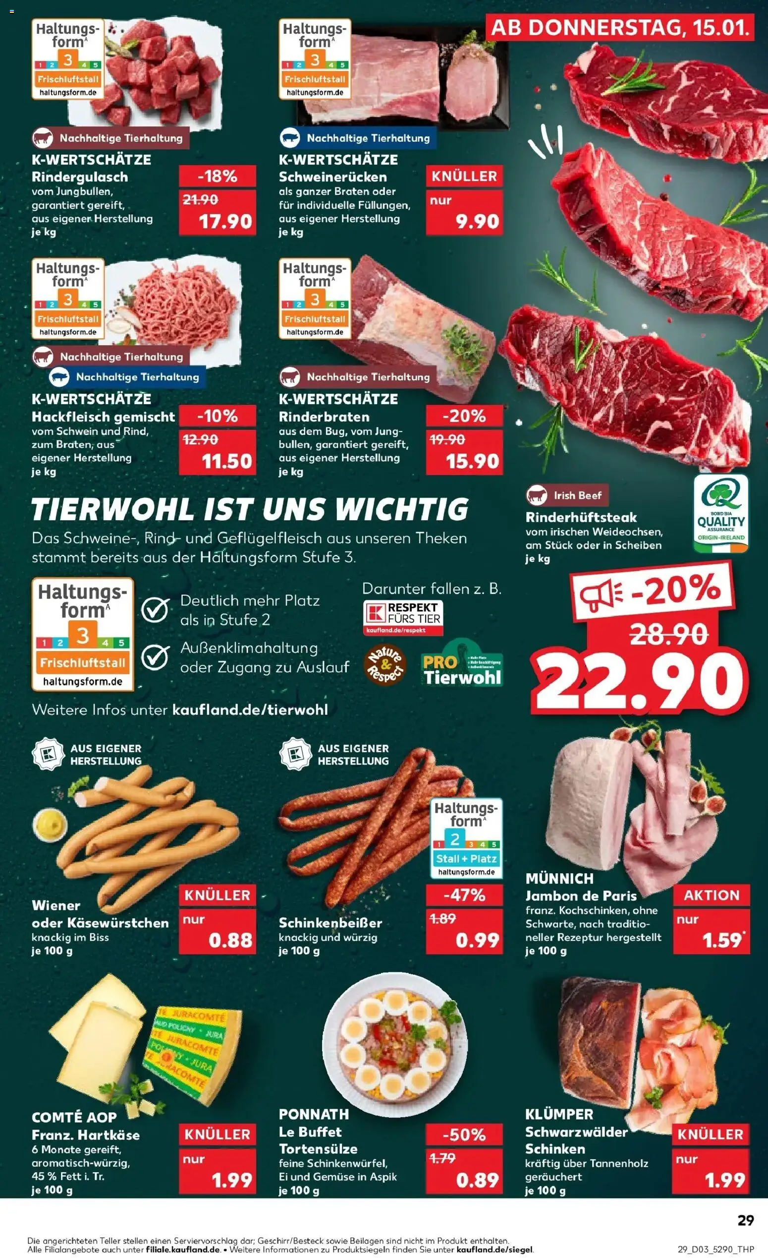 Kaufland prospekt Aalen	 – gültig ab 19.01.2026 | Seite: 29 | Produkte: Rinderbraten, Jura, Gemüse, Hackfleisch