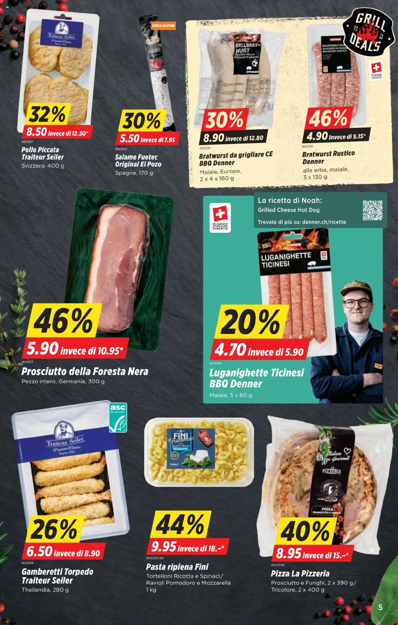 Denner Volantino ab 22.07.2025 | Seite: 5 | Produkte: Pizza, Pasta, Wurst, Grill