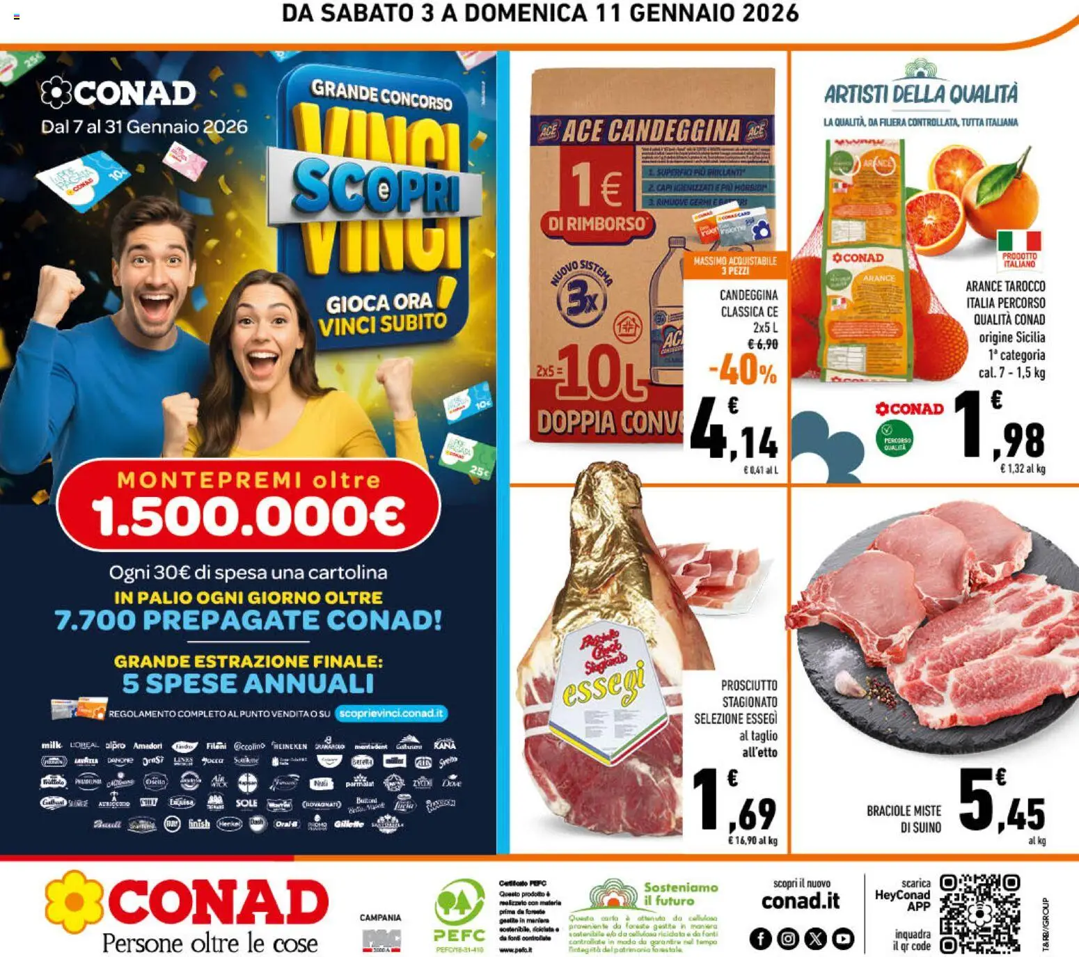 Volantino Conad del 03.01.2026 | Pagina: 24 | Prodotti: Arance, Suino, Prosciutto, Heineken