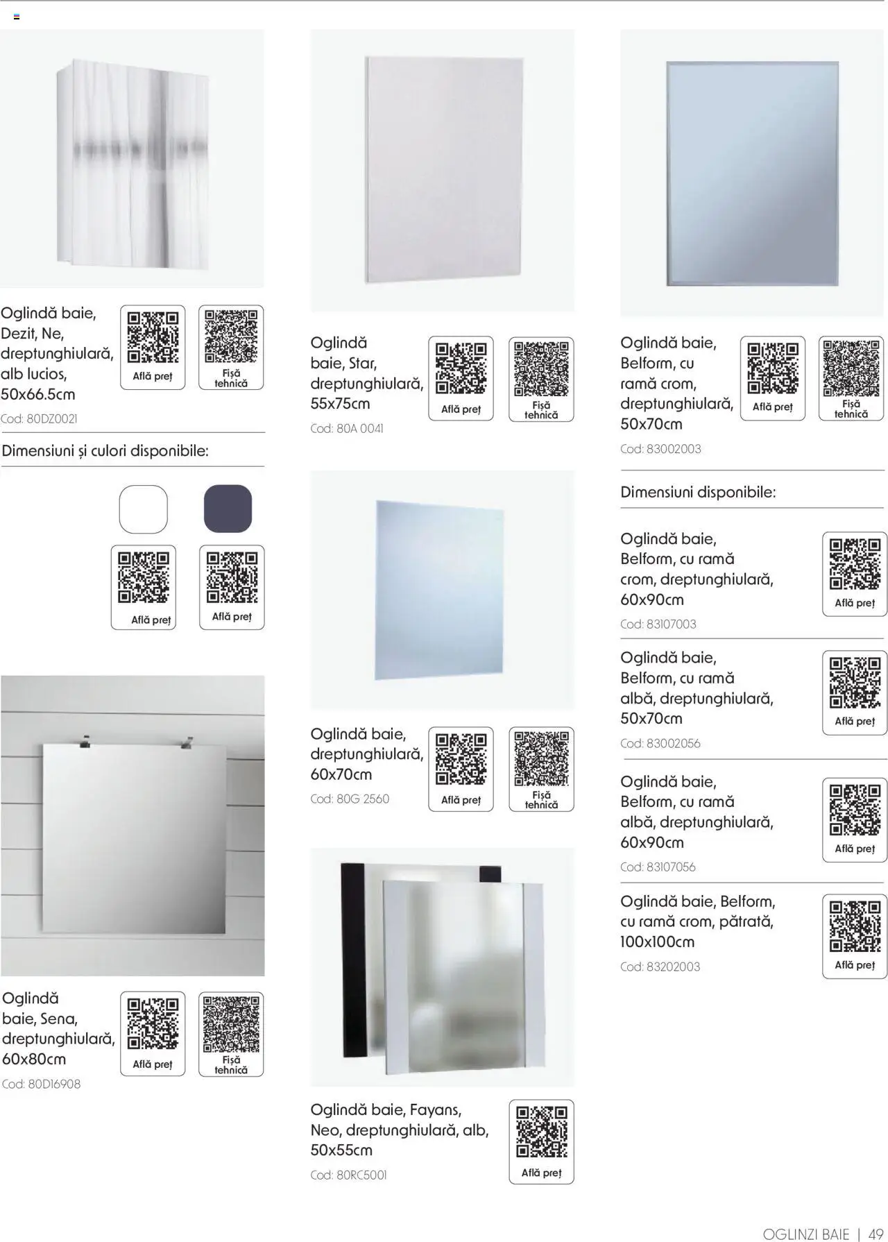 Catalog Romstal – valabil de la 25.11.2024 | Pagină: 49 | Produse: Oglindă