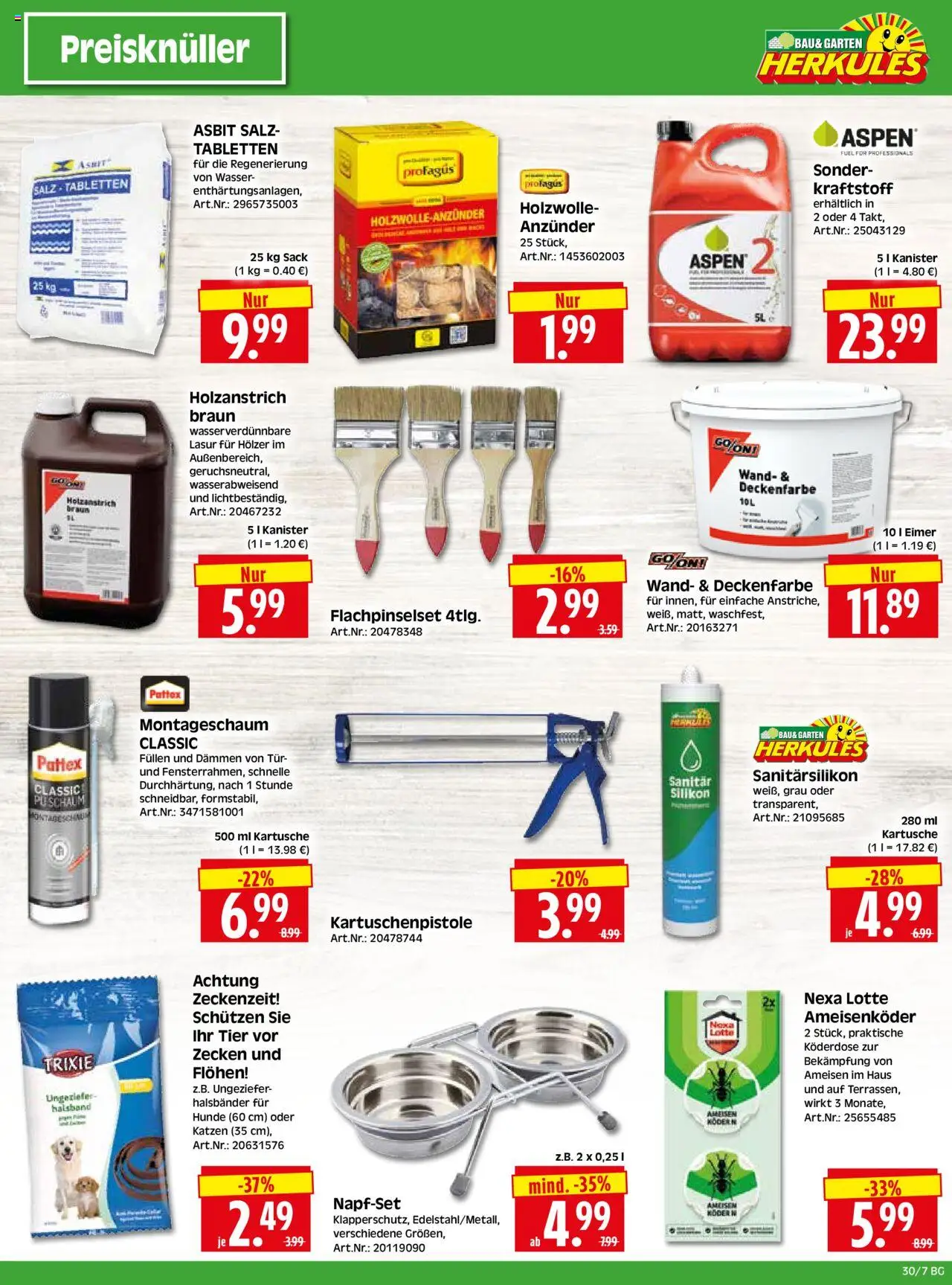 HERKULES Bau & Garten - gültig ab dem 21.07.2025 | Seite: 7 | Produkte: Tür, Wasser, Salz