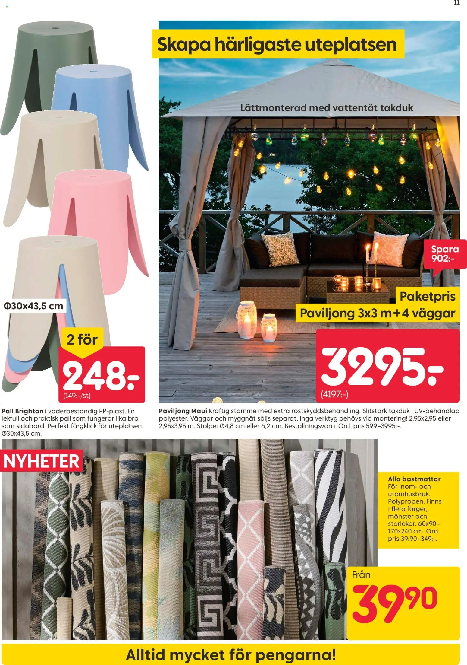 Rusta reklamblad aktuell från 07.04.2026 | Sida: 11 | Produkter: Pall, Myggnät