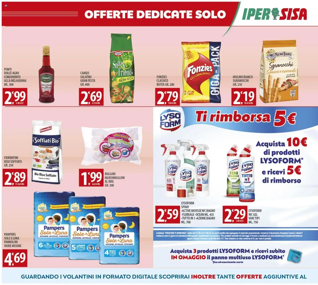 Volantino SISA del 08.08.2025 | Pagina: 14 | Prodotti: Salatini, Pannolini, Riso, Pampers