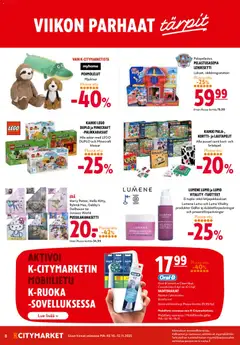 K-Citymarket-mainoslehti voimassa 10.12.2025 alkaen | Sivu: 8 | Tuotteet: Pussilakanasetti, Pehmolelut, Lautapelit