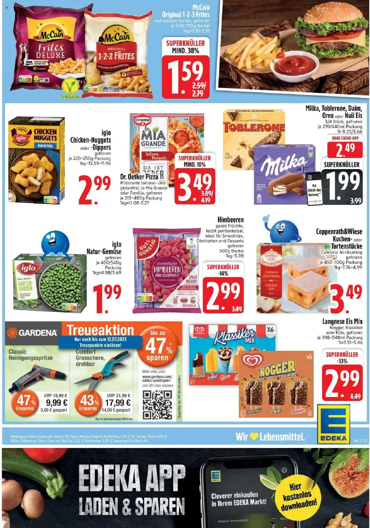 Edeka prospekt Murnau	 - gültig ab dem 29.06.2025 | Seite: 7 | Produkte: Nuii eis, Pizza, Eis, Erbsen