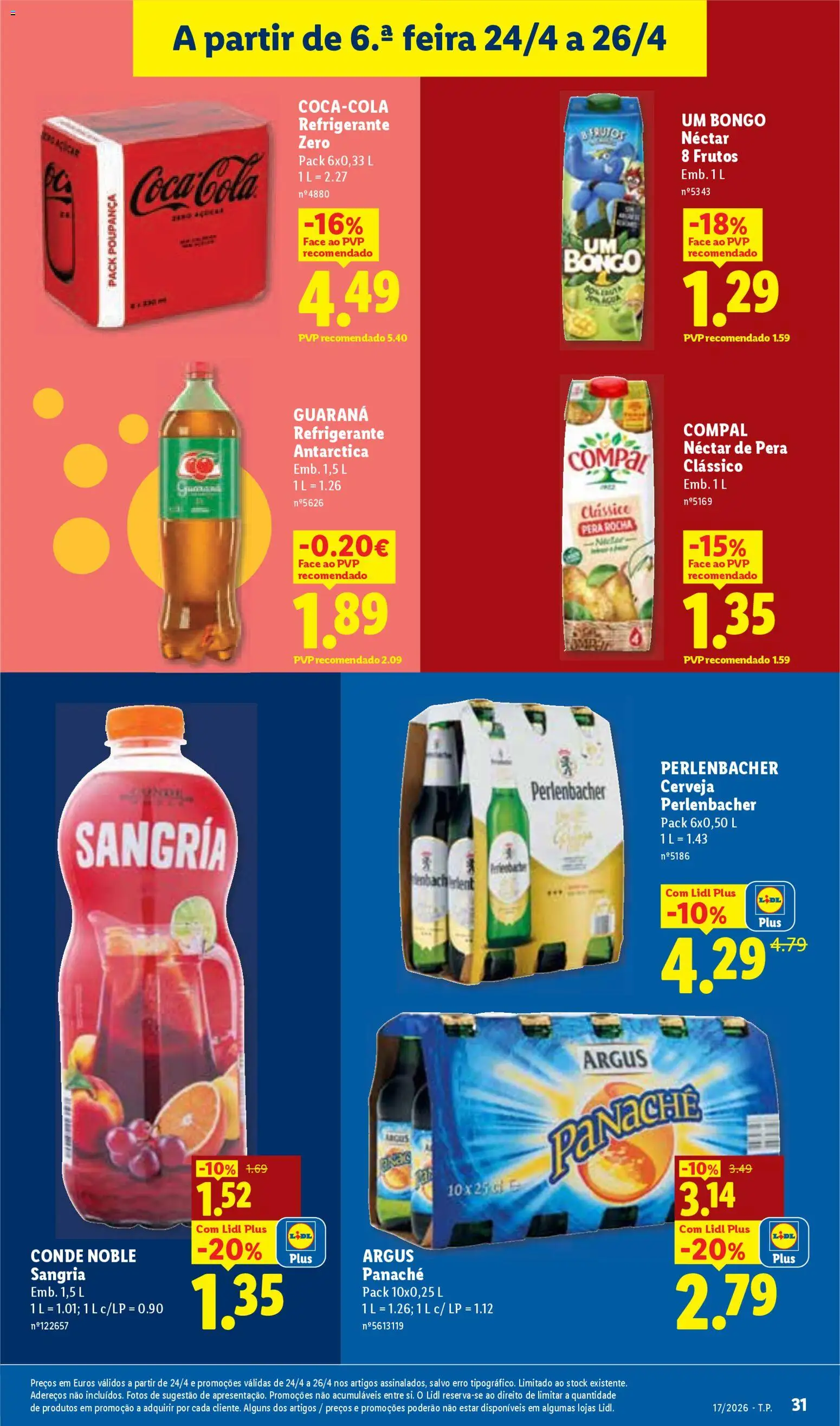 Lidl folheto │ válido de 20.04.2026 | Página: 31 | Produtos: Refrigerante, Cerveja, Coca-cola, Soda