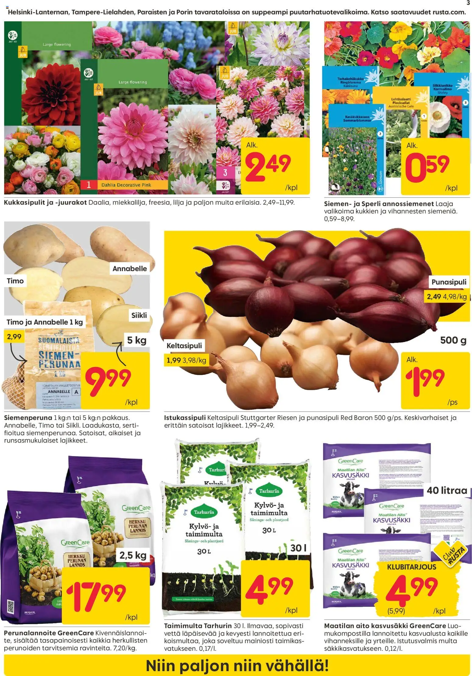 Rusta tarjoukset – voimassa 07.04.2026 alkaen | Sivu: 3 | Tuotteet: Multa, Lehtisalaatti, Punasipuli