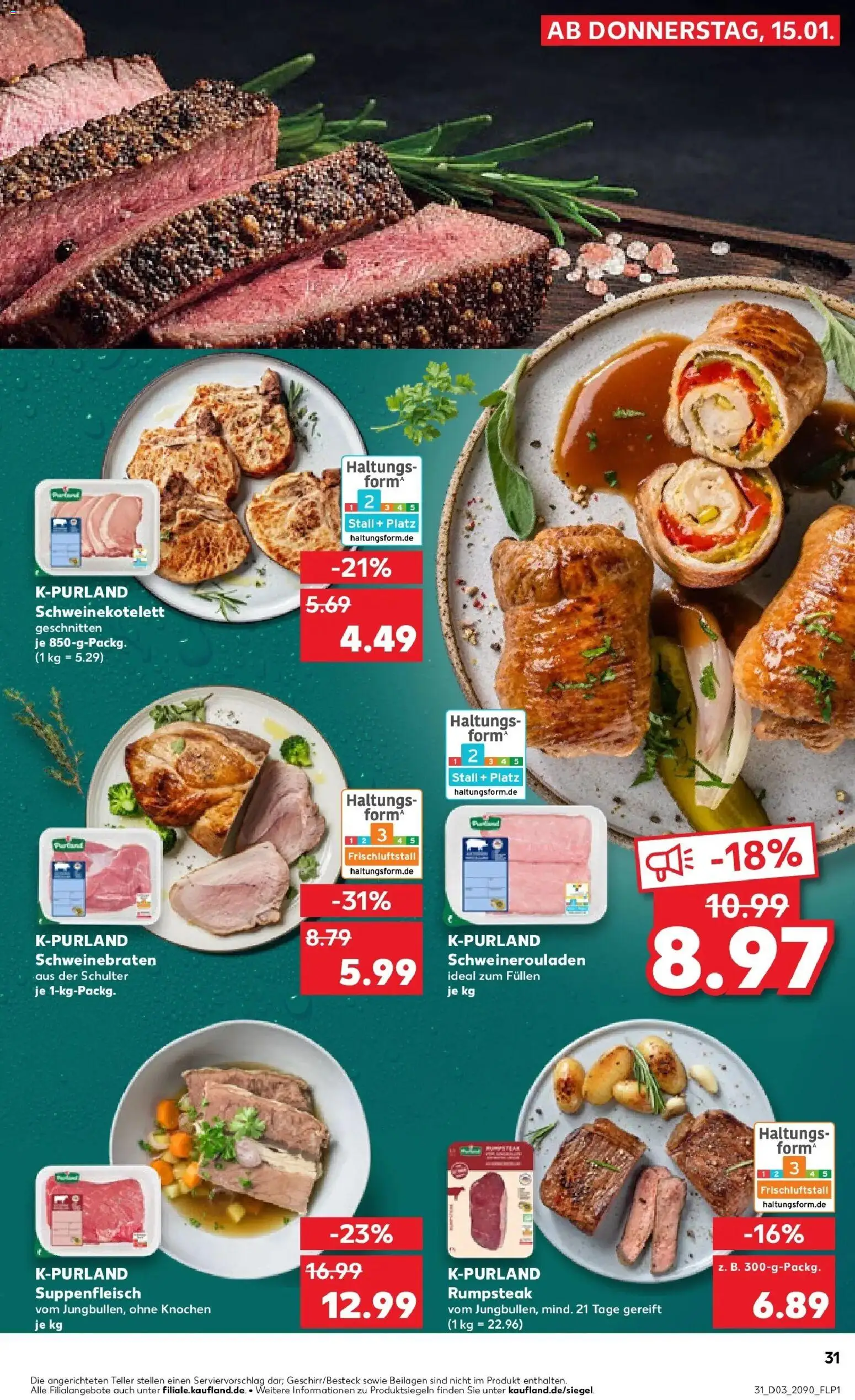 Kaufland prospekt Mittweida	 – gültig ab 19.01.2026 | Seite: 31 | Produkte: Rumpsteak, Suppenfleisch, Steak