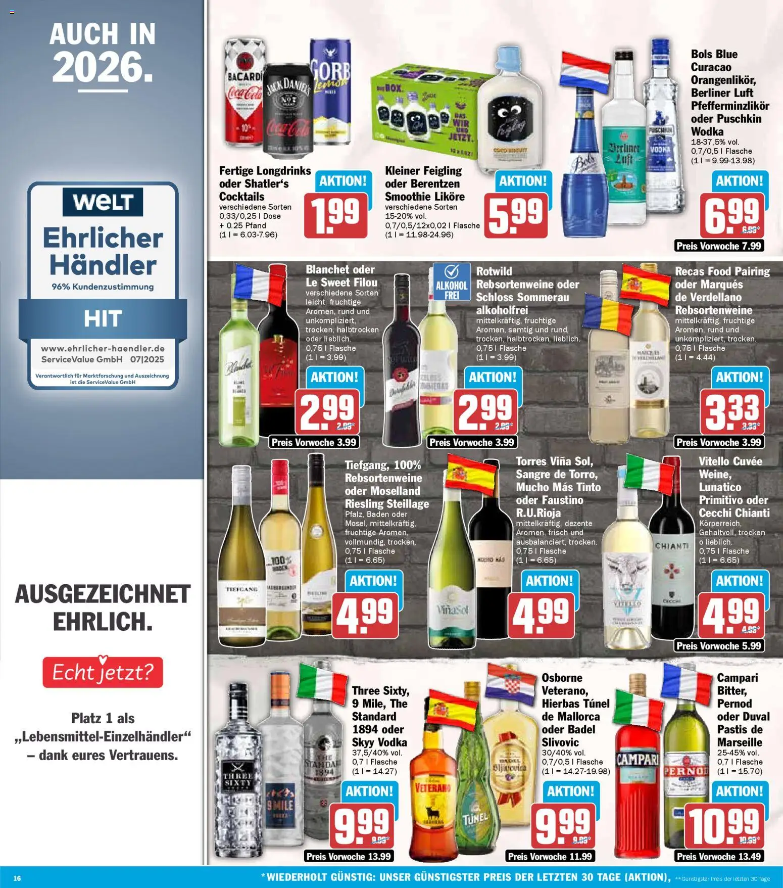 HIT Prospekt 	 – gültig ab 29.12.2025 | Seite: 16 | Produkte: Berliner, Bacardi, Box, Vodka