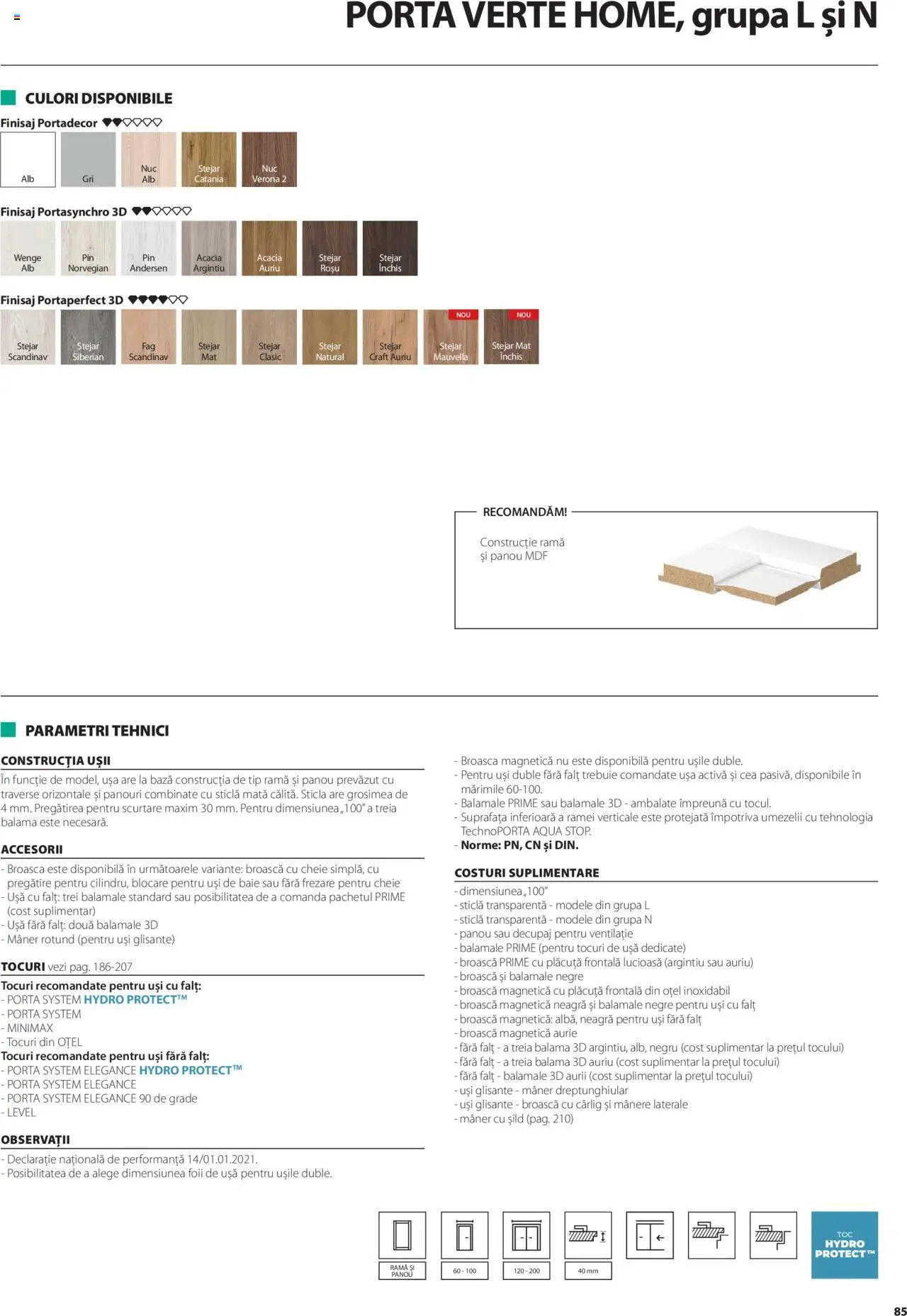 Noul catalog Proges – valabil de la 01.05.2025 | Pagină: 85 | Produse: Mâner, Traverse, Ușă