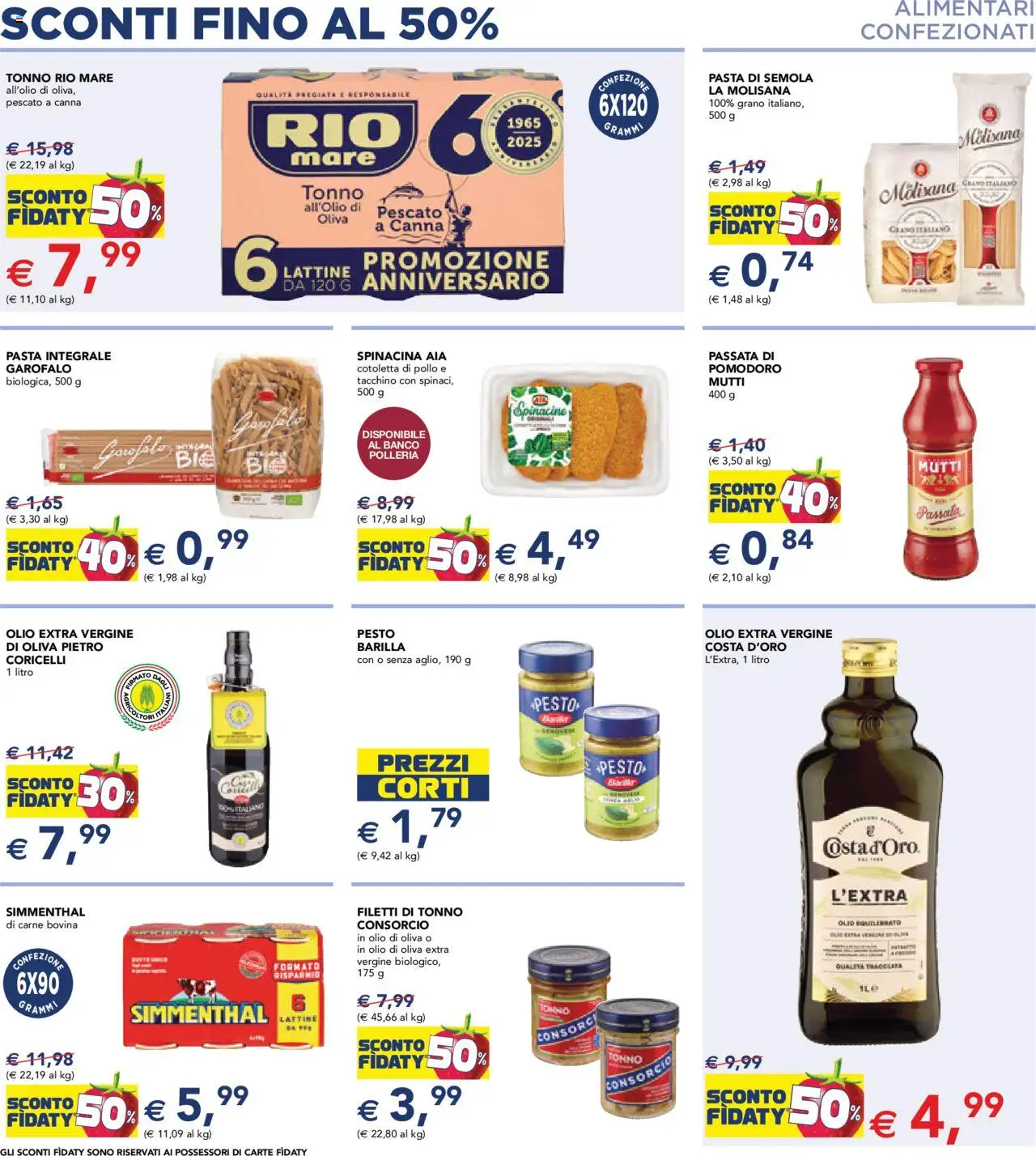 Volantino Esselunga S del 11.09.2025 | Pagina: 6 | Prodotti: Pasta, Olio di oliva extra vergine, Tonno, Olio extra vergine