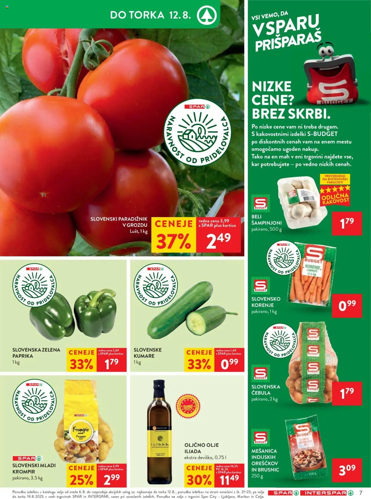 Spar katalog 32/25 │ velja od 06.08.2025 | Stran: 9 | Izdelki: Paprika, Paradiznik, Cebula, Zelena