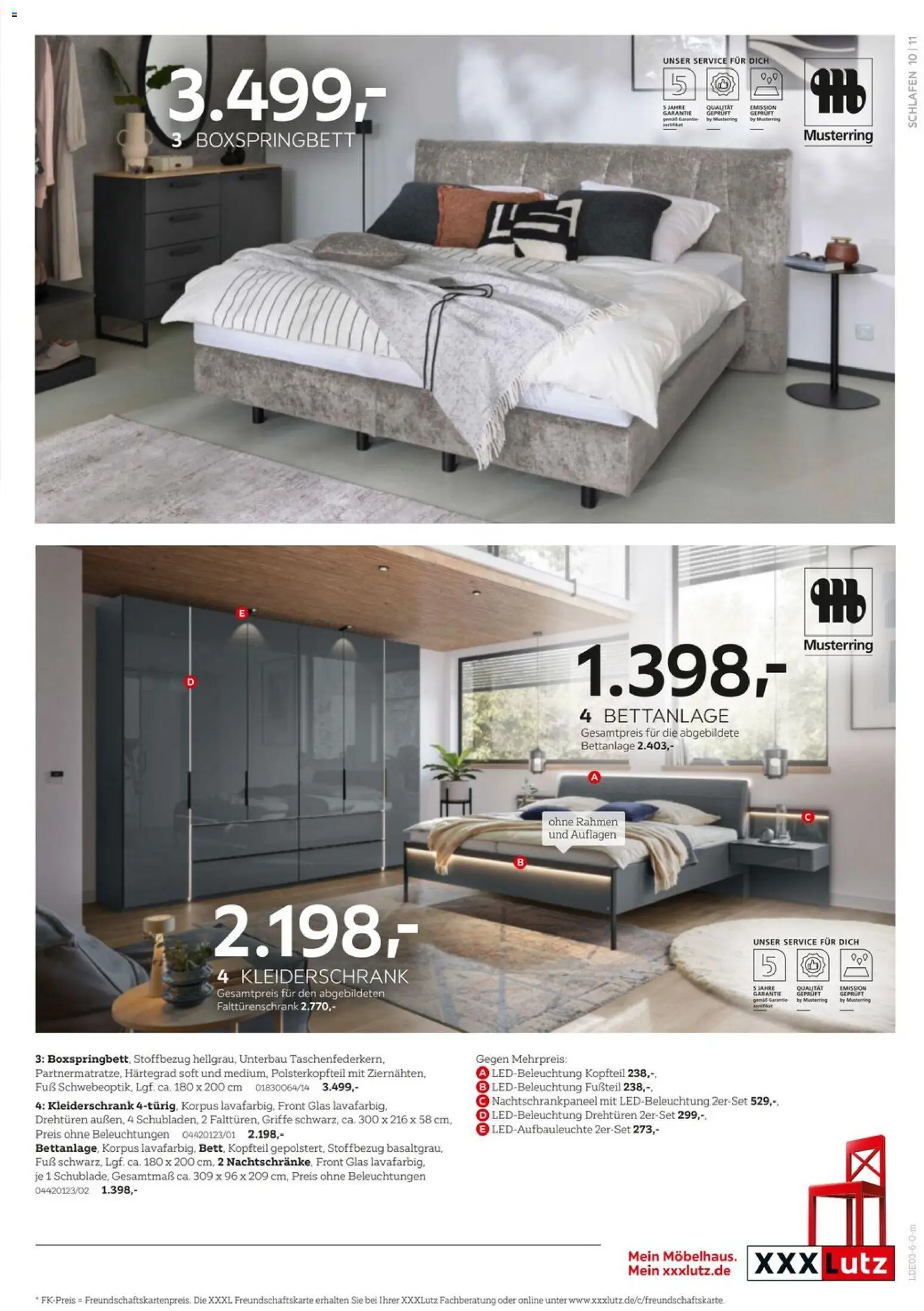 XXXL Lutz Musterring Spezial – gültig ab 15.03.2025 | Seite: 11 | Produkte: Kleiderschrank, Boxspringbett