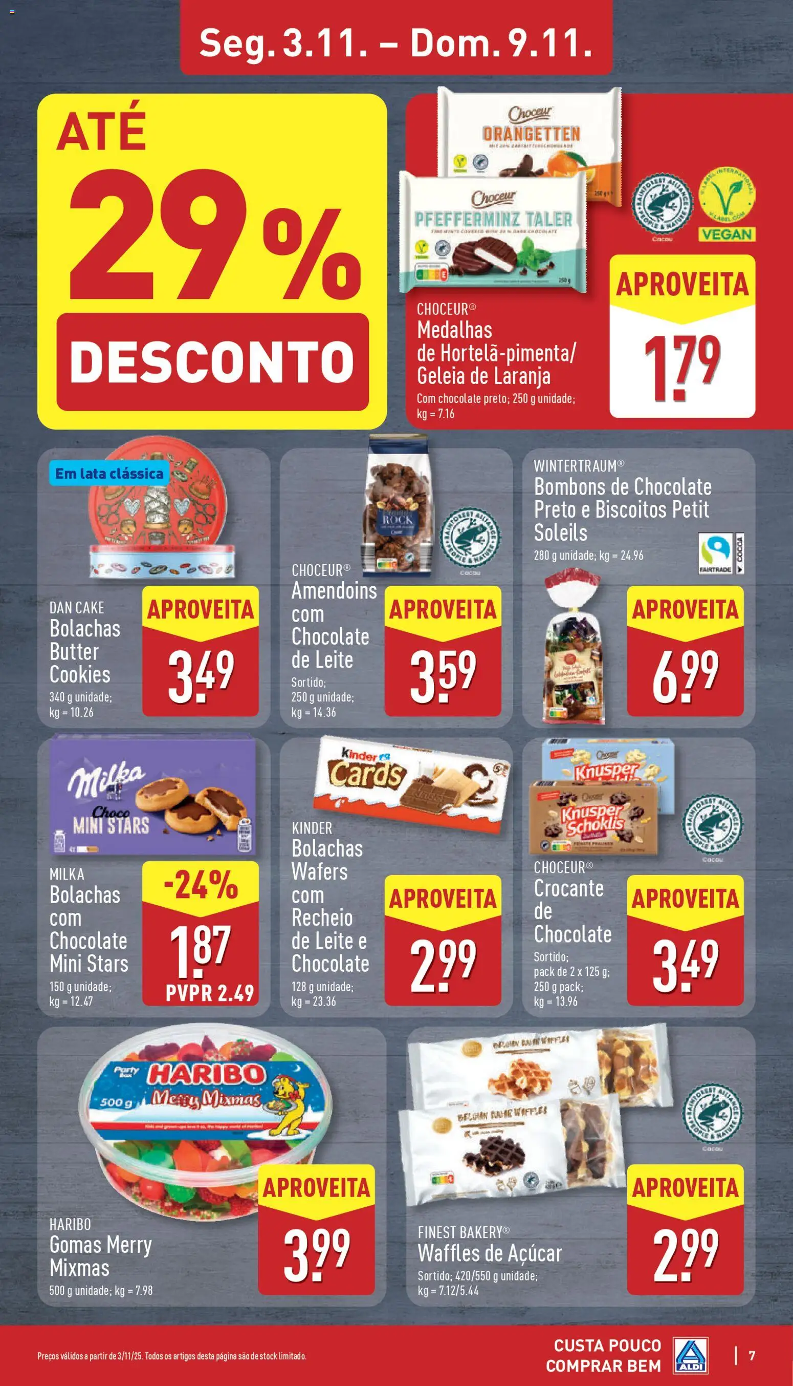 Aldi folheto │ válido de 03.11.2025 | Página: 7 | Produtos: Geleia, Leite, Chocolate, Biscoitos