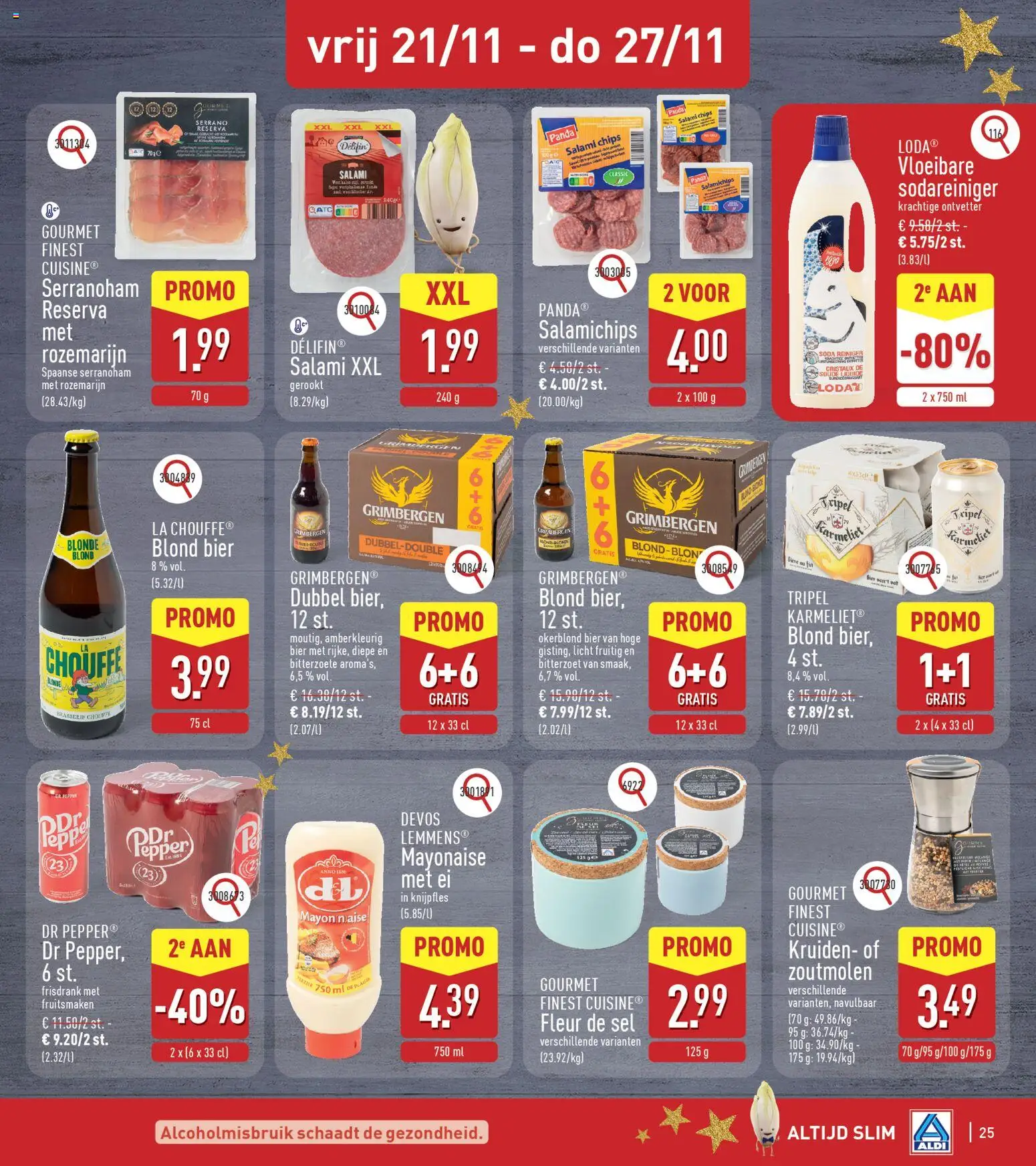 {H1} | Pagina: 25 | Producten: Frisdrank, Chips, Keksajt, Salami