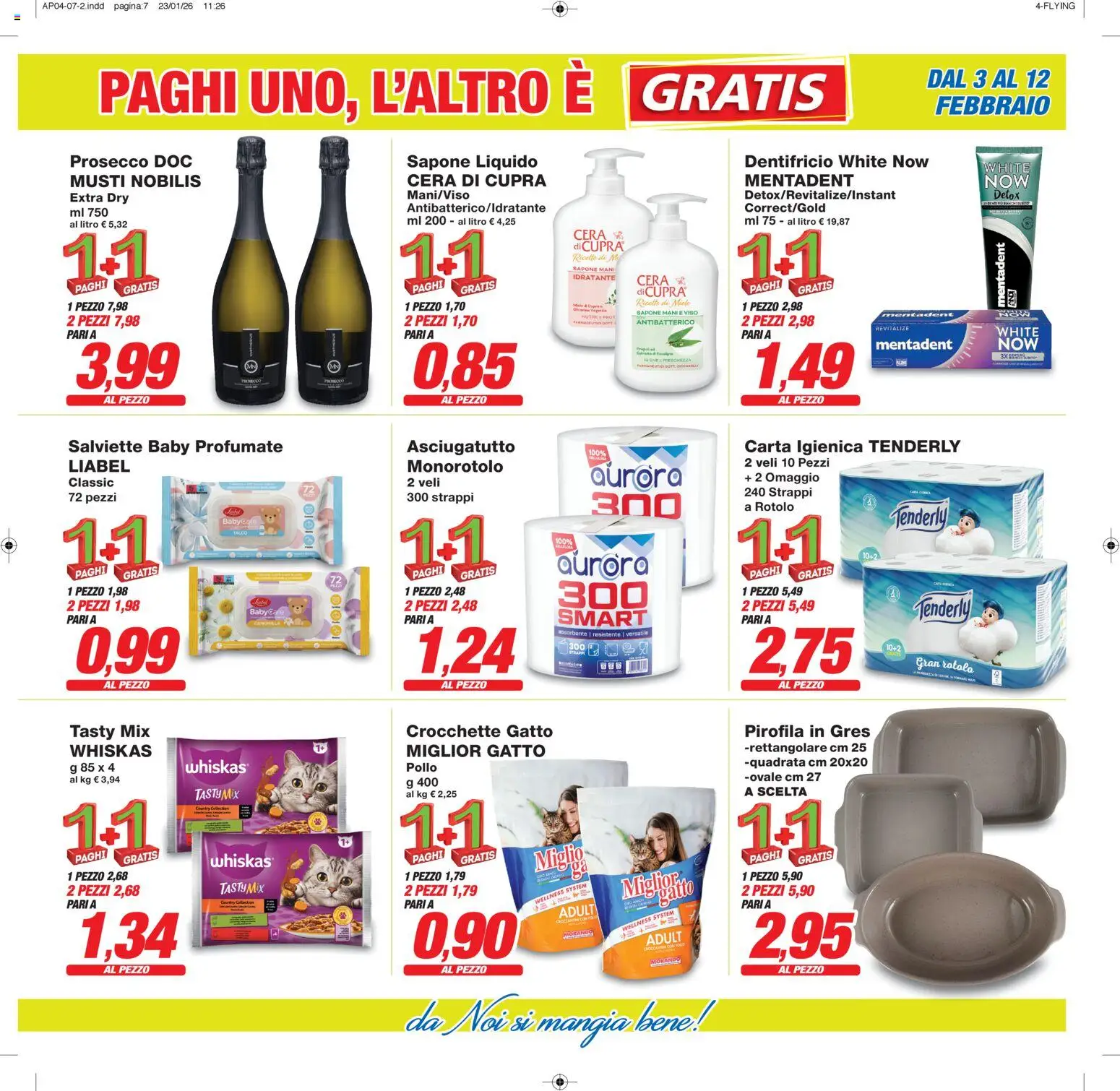 Volantino Prix del 03.02.2026 | Pagina: 7 | Prodotti: Carta igienica, Talco, Crocchette, Miele