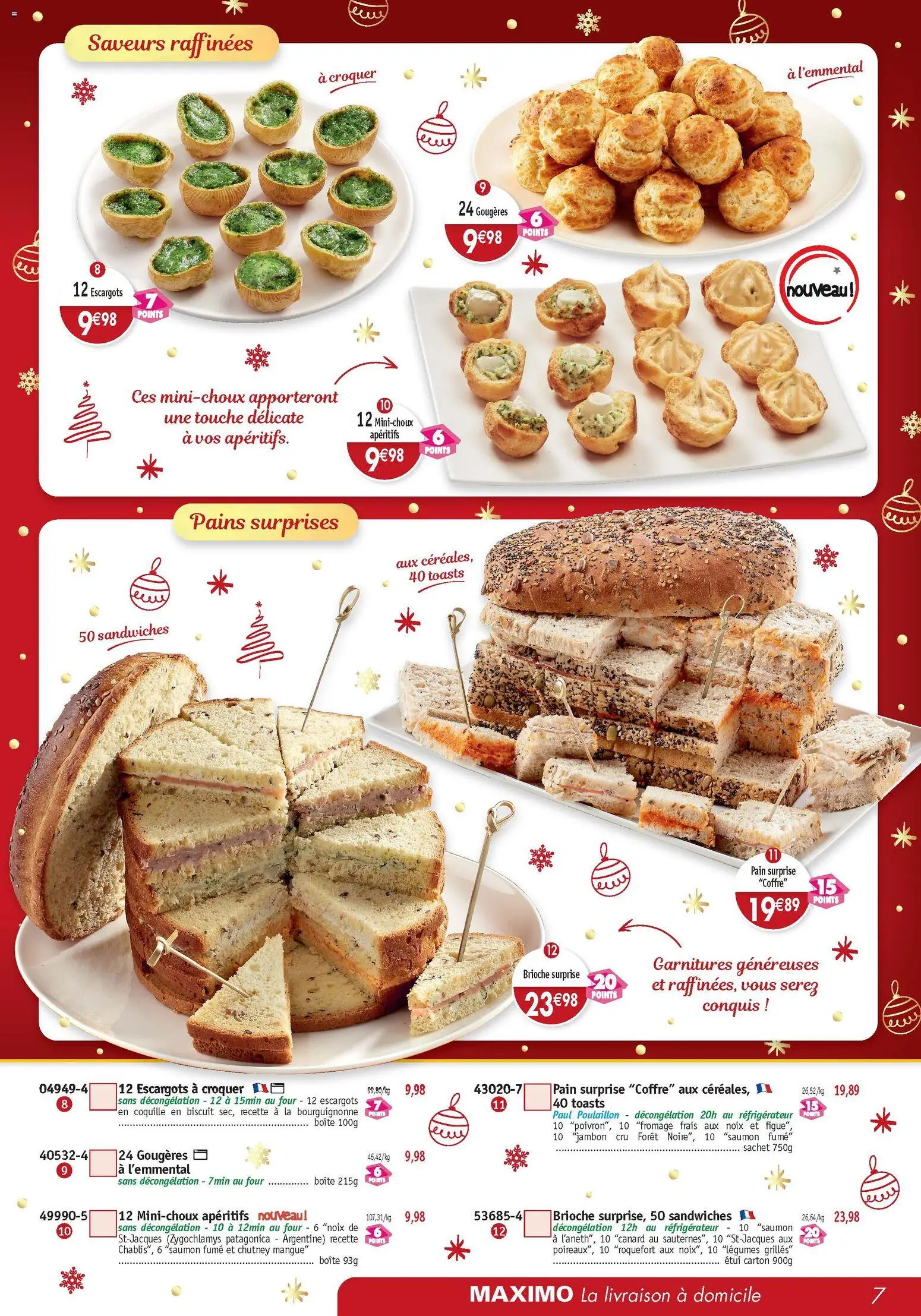 {H1} | Page: 7 | Produits: Four, Escargots, Fromage, Saumon