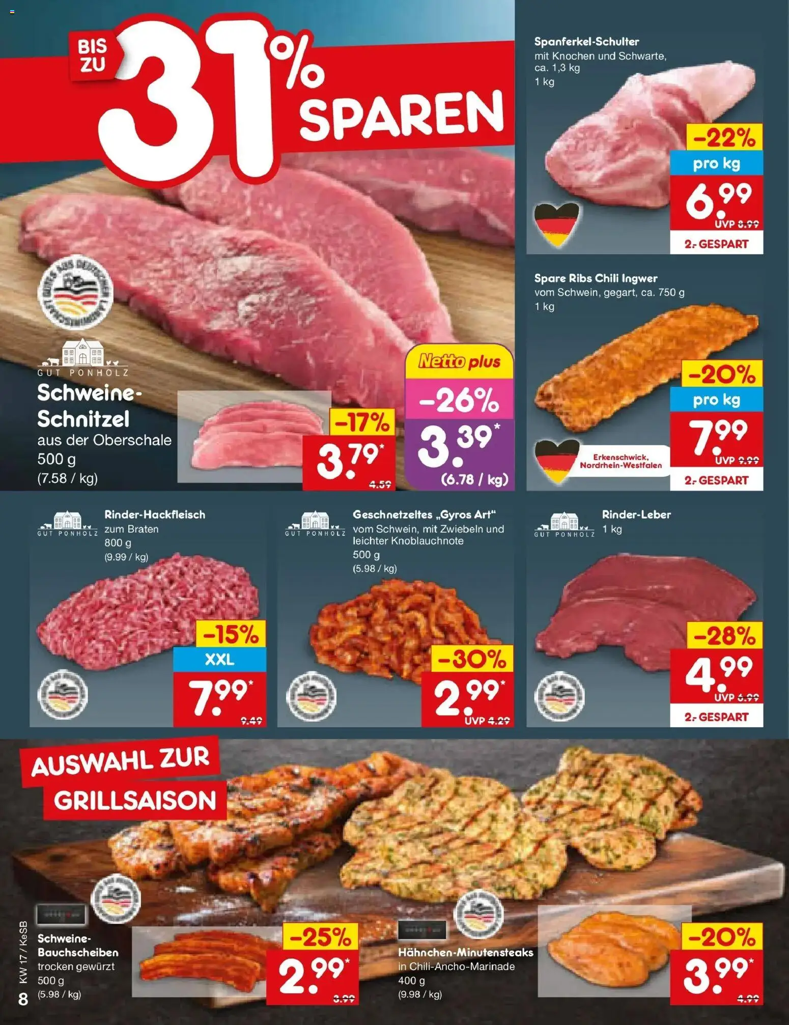 Netto Marken-Discount Prospekt Bonn	 – gültig ab 20.04.2026 | Seite: 10 | Produkte: Spare ribs, Schnitzel, Zwiebeln, Chili