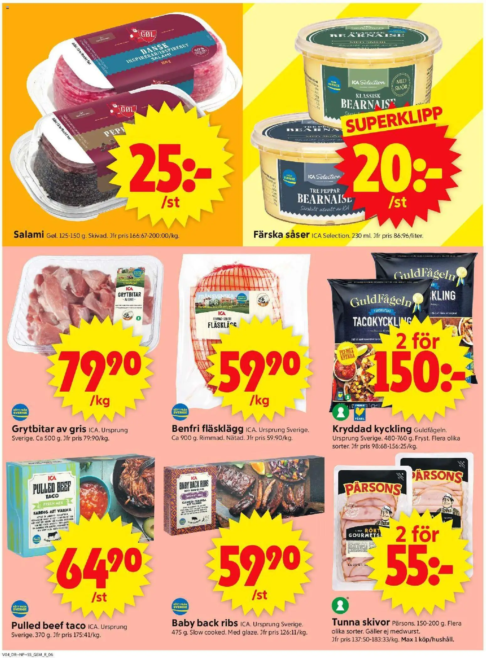 ICA Supermarket reklamblad aktuell från 19.01.2026 | Sida: 8 | Produkter: Galler, Peppar, Salami