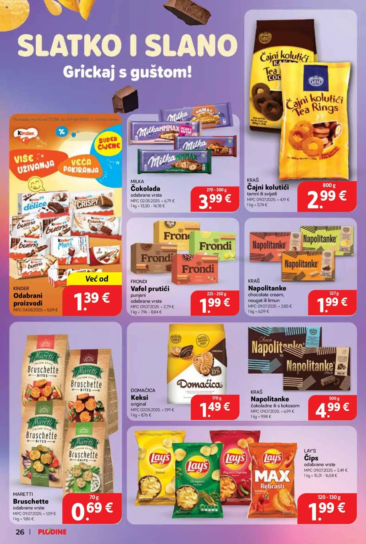 Plodine katalog | vrijedi od 27.08.2025 | Stranica: 26 | Proizvodi: Keksi, Čokolada, Limun, Milka