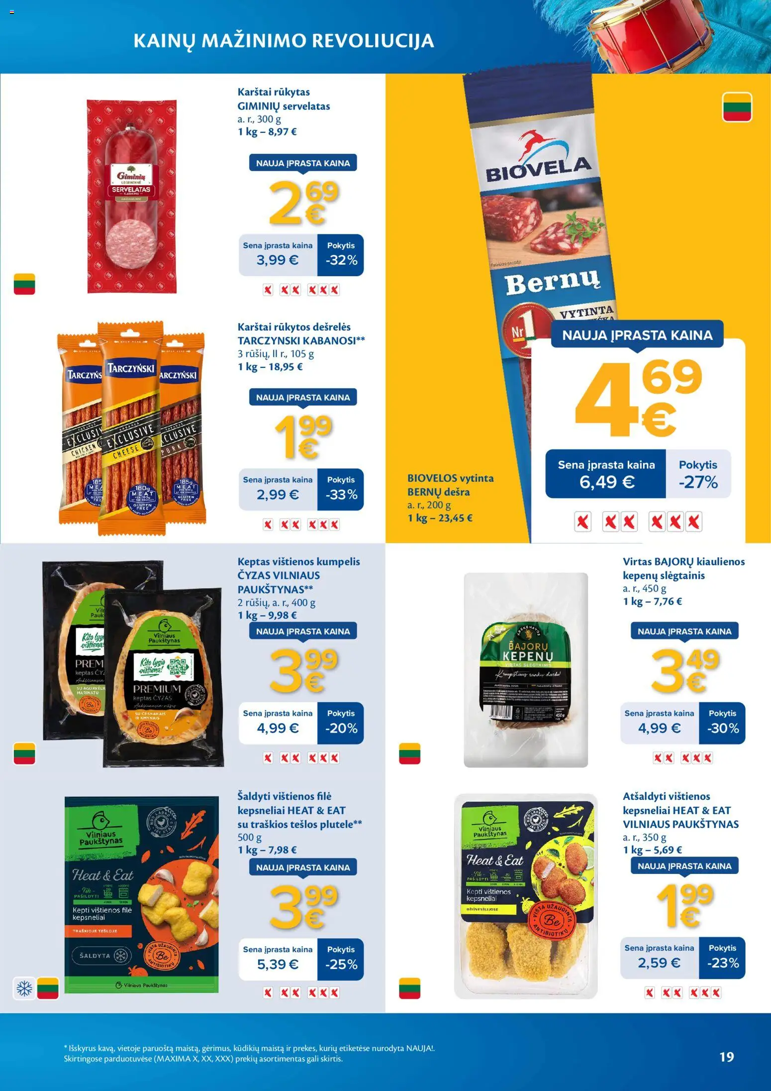 MAXIMA akcijos nuo 03.03.2026 | Puslapis: 19 | Prekių: Vištienos, Kiaulienos, Dešrelės, Vištiena