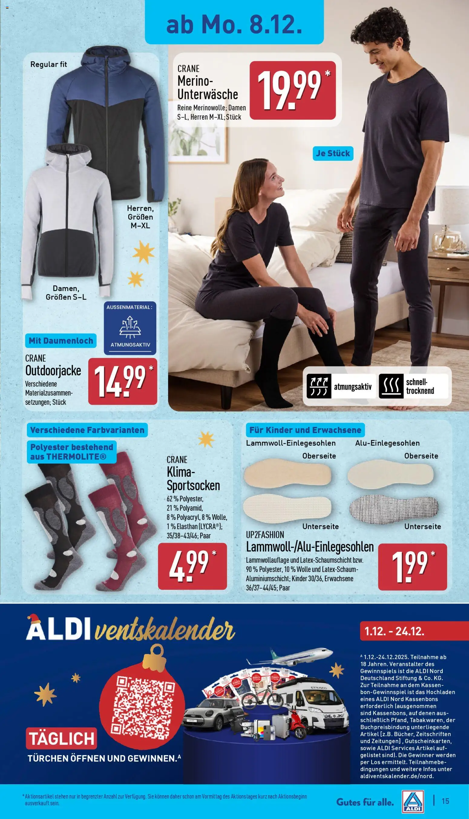 Aldi Prospekt 	 – gültig ab 08.12.2025 | Seite: 15 | Produkte: Up2fashion, Unterwäsche