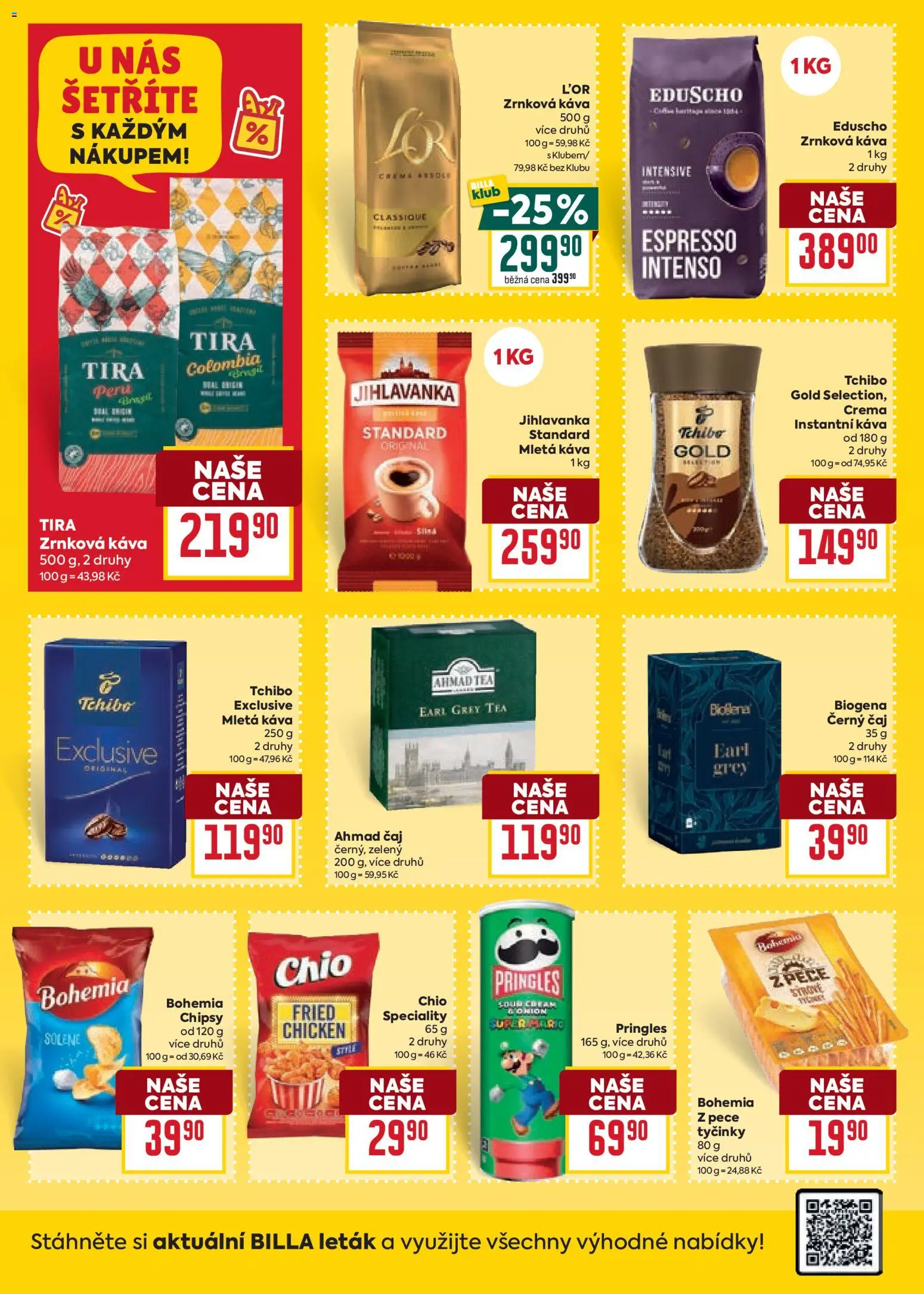 Billa Velký leták od 14.01.2026 | Strana: 24 | Produkty: Čaj, Pringles, Tyčinky, Tchibo Gold