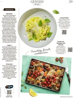 Lemon Pasta, Pasta al limone ist ein einfaches Teigwaren-gericht, das nach Ferien im Süden schmeckt. Mit frischen Tagliatelle ist es schnell und einfach zubereitet. ab 13.10.2025 gültig | Seite: 29 | Produkte: Kammerjunker, Teigwaren, Wasser, Zucker