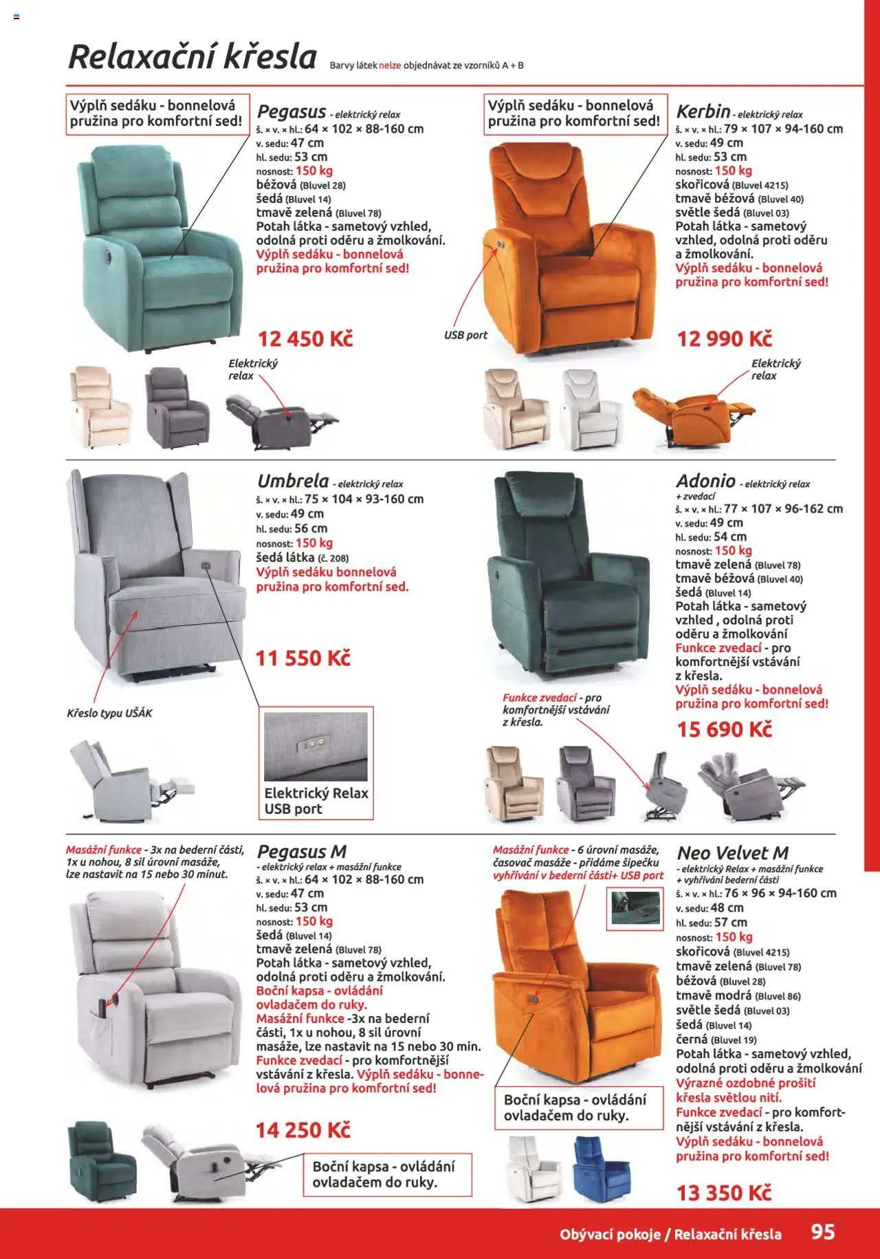 ORFA nábytek katalog 2024-2025 od 15.08.2024 | Strana: 95 | Produkty: Křesla, Velvet, Křeslo, Barvy