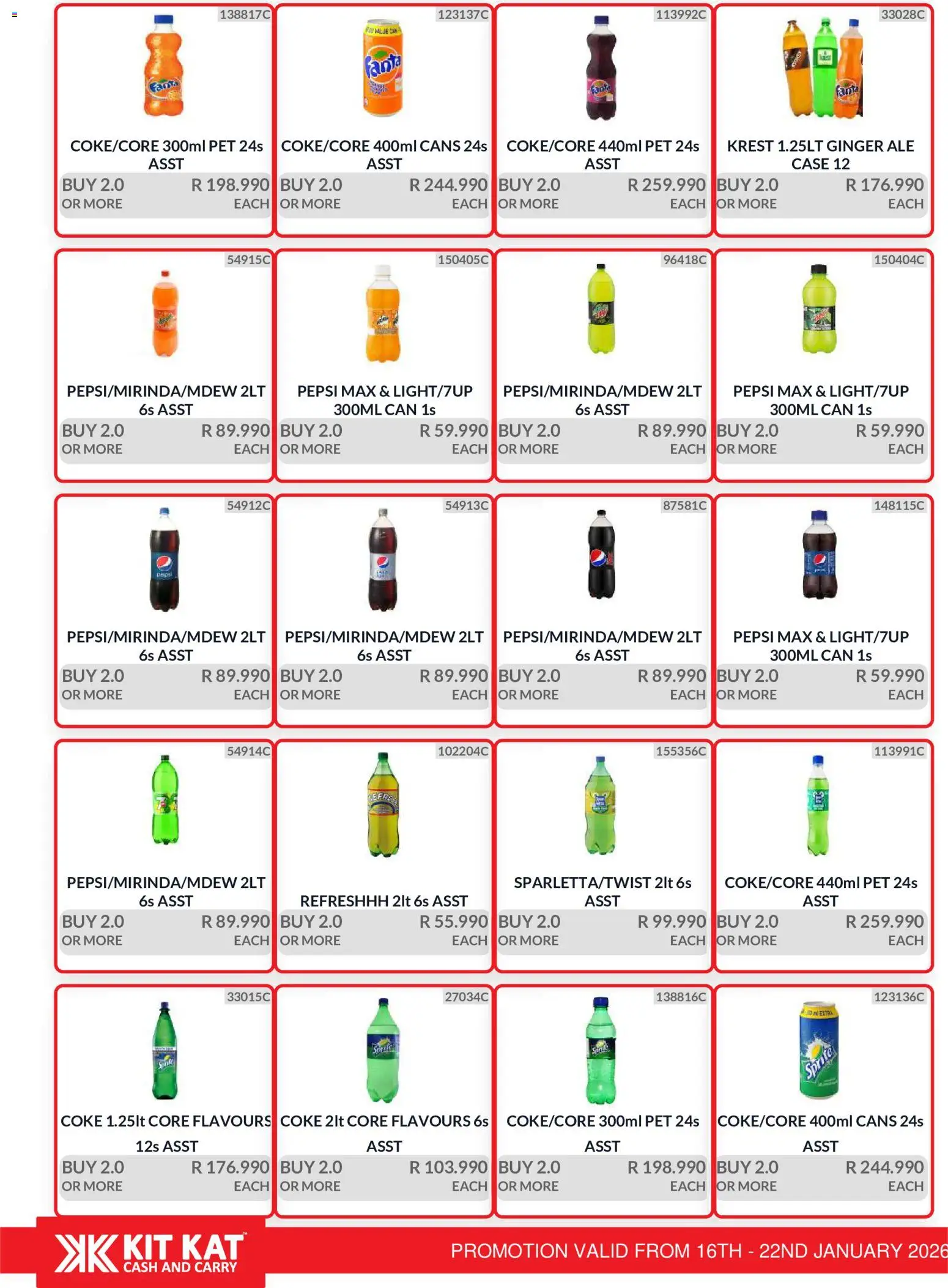 New KIT KAT Cash & Carry catalogue – valid from 16.01.2026 | Page: 6 | Products: Silla apilable, Case, Coke, Sprite