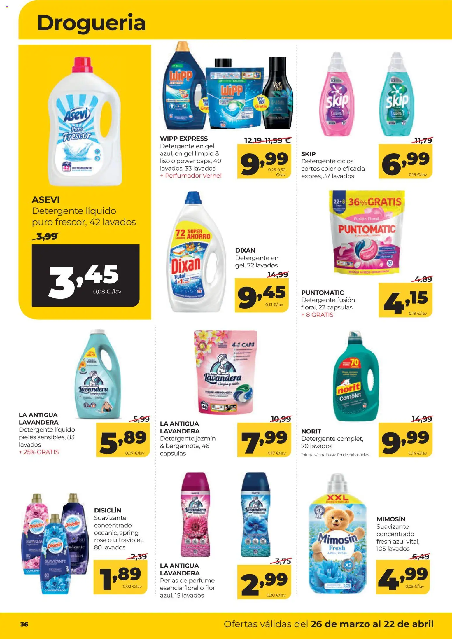 Alimerka Mensual del 26 de marzo al 22 de abril Castilla y León │ válido desde el 26.03.2026 | Página: 38 | Productos: Perfume, Detergente, Detergente líquido, Suavizante