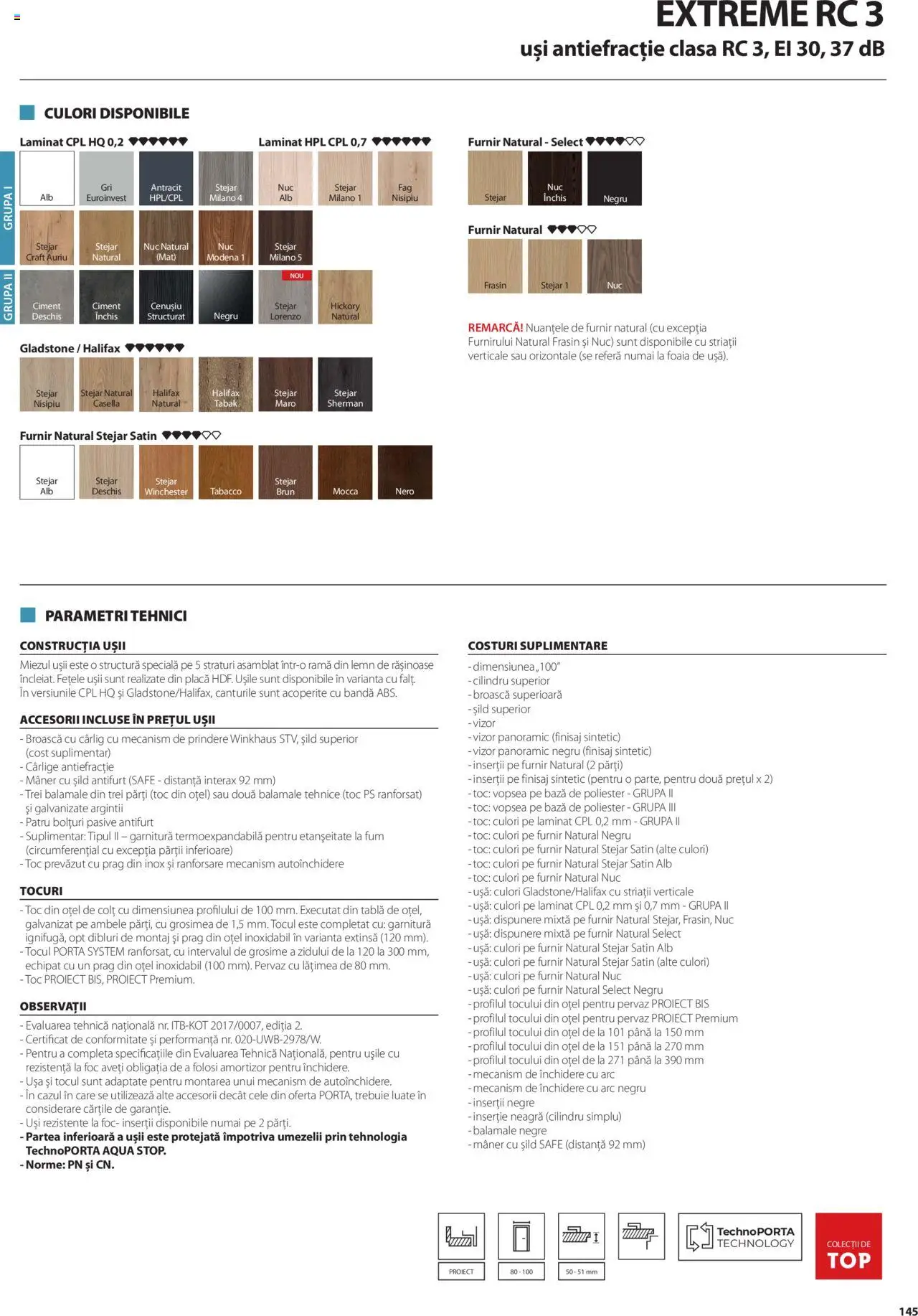Catalog Proges – valabil de la 01.05.2025 | Pagină: 145 | Produse: Vopsea, Tablă, Mâner, Ușă