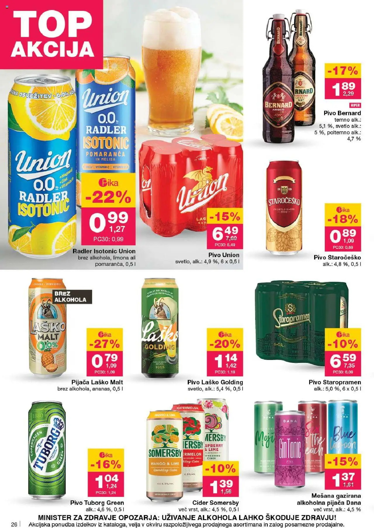 Novi Mercator katalog ponudbe – veljaven od 18.09.2025 | Stran: 26 | Izdelki: Pivo, Gin, Limona, Mango