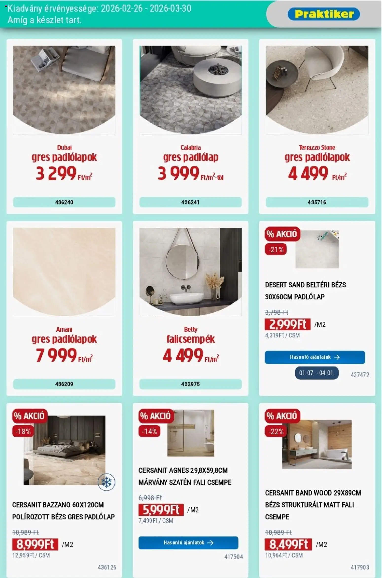 Praktiker akciós ujság - amely érvényes a következő dátumtól: 26.02.2026 | Oldal: 19 | Termékek: Laminált padló