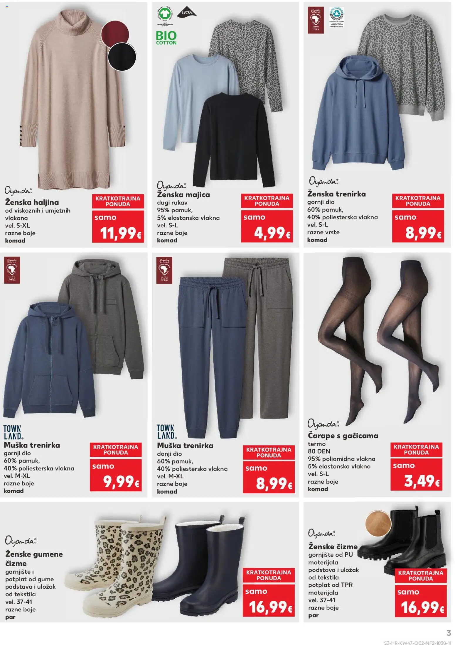 Kaufland katalog | vrijedi od 19.11.2025 | Stranica: 3 | Proizvodi: Čarape, Čizme, Gumene čizme, Trenirka