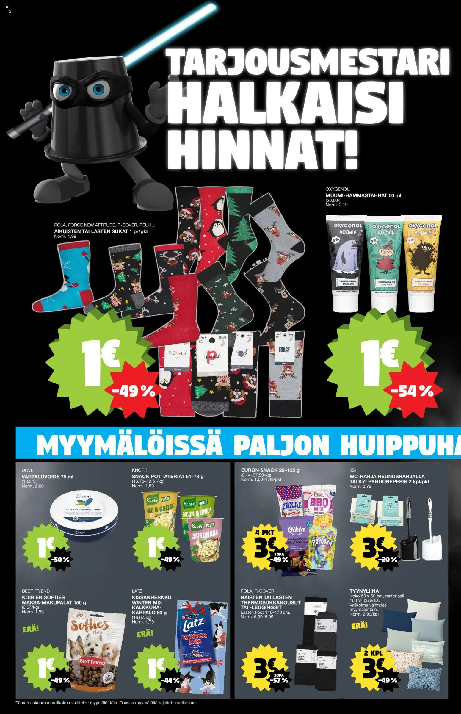 Tokmanni - Black Friday – voimassa 24.11.2025 alkaen | Sivu: 2 | Tuotteet: Hammastahna, Sukat, Leggingsit, Pasta