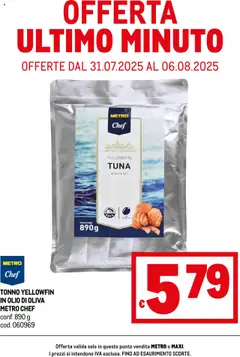 Anteprima del volantino Metro Offerte ultimo minuto catalogo valido a partire dal 31.07.2025