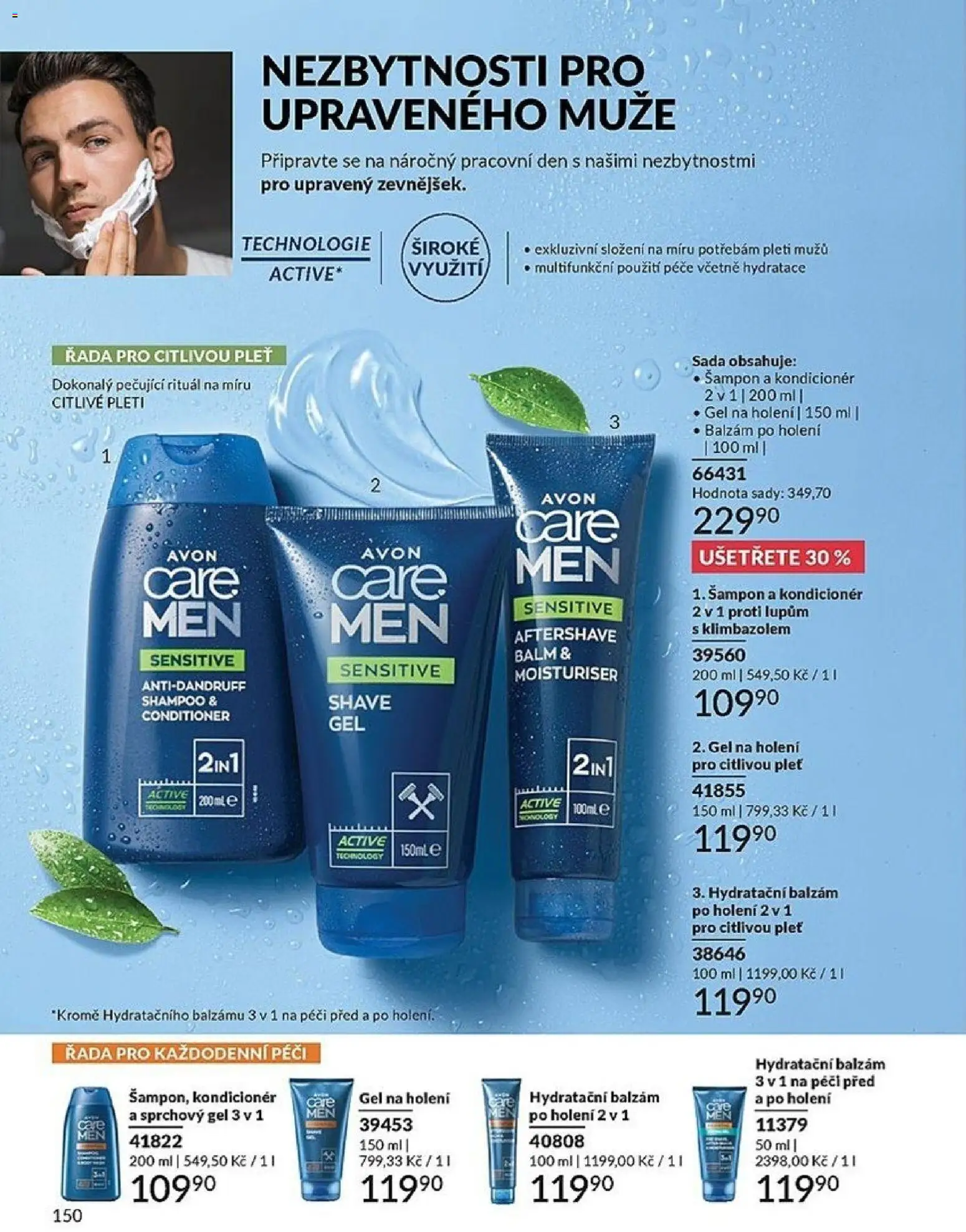 Avon katalog 3/2026 od 01.03.2026 | Strana: 150 | Produkty: Sprchový gel, Gel na holení, Šampon, Kondicionér