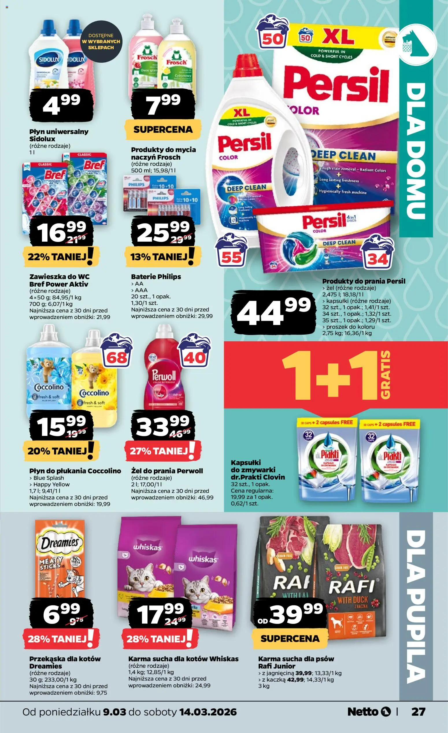Netto gazetka od poniedziałku spożywcza od 09.03.2026 | Strona: 27 | Produkty: Persil, Kaczka, Baterie, Jagnięcina